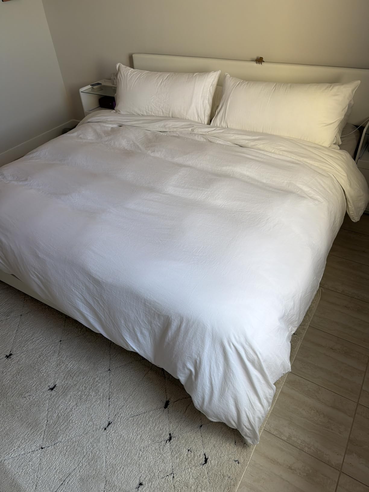 Hotel Grand White Goose Down Fiber Comforter Queen, Extra Warmth Fluffy Goose Down Fiber Winter Duvet Insert Queen, Hotel Collection Hypoallergenic Bedding Comforter for Cold Weather 55oz, 90