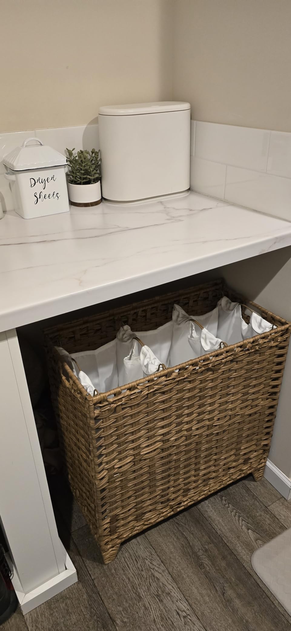 Laundry Hamper with 4 Removable Liner Bags, 176L Laundry Sorter with Lid | Raised Feet; Side Carry Handles; Handwoven PP Rattan; Rust-Resistant Iron Frame; Decorative Woven Design customer photo 1
