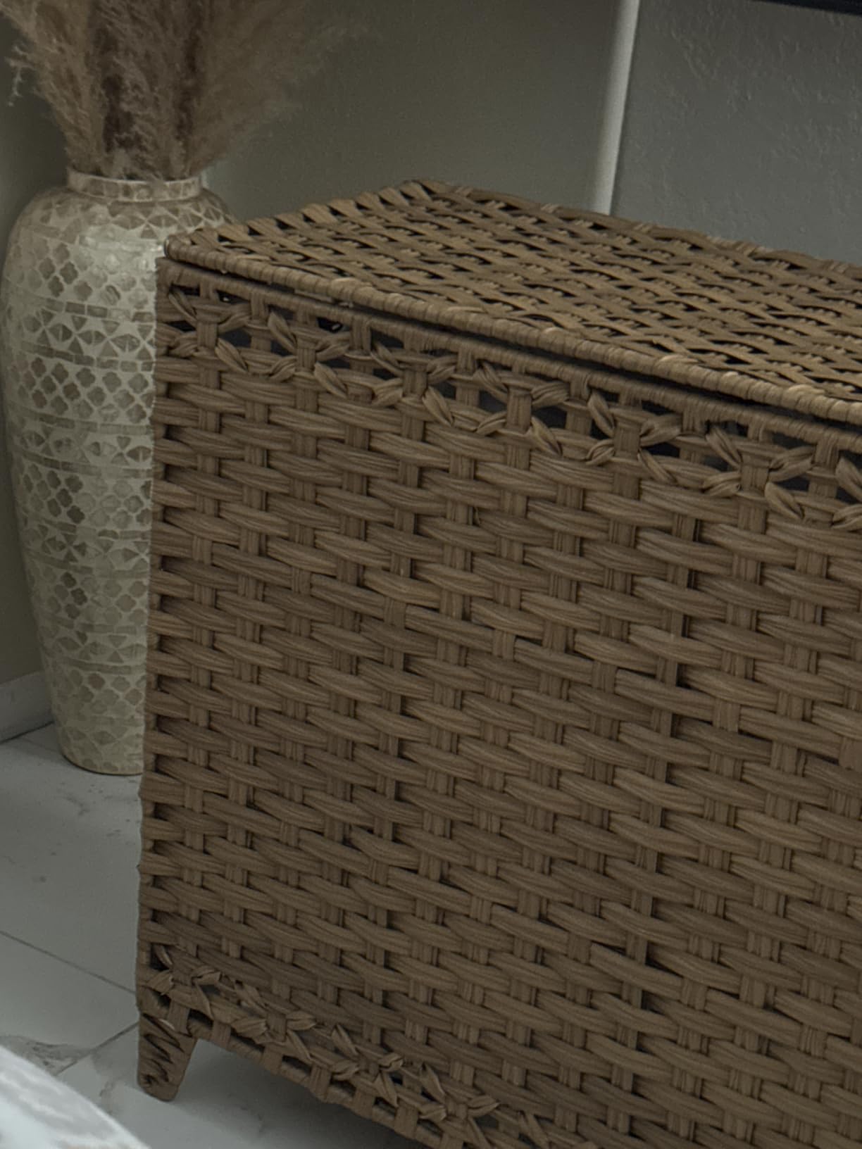 Laundry Hamper with 4 Removable Liner Bags, 176L Laundry Sorter with Lid | Raised Feet; Side Carry Handles; Handwoven PP Rattan; Rust-Resistant Iron Frame; Decorative Woven Design customer photo 2