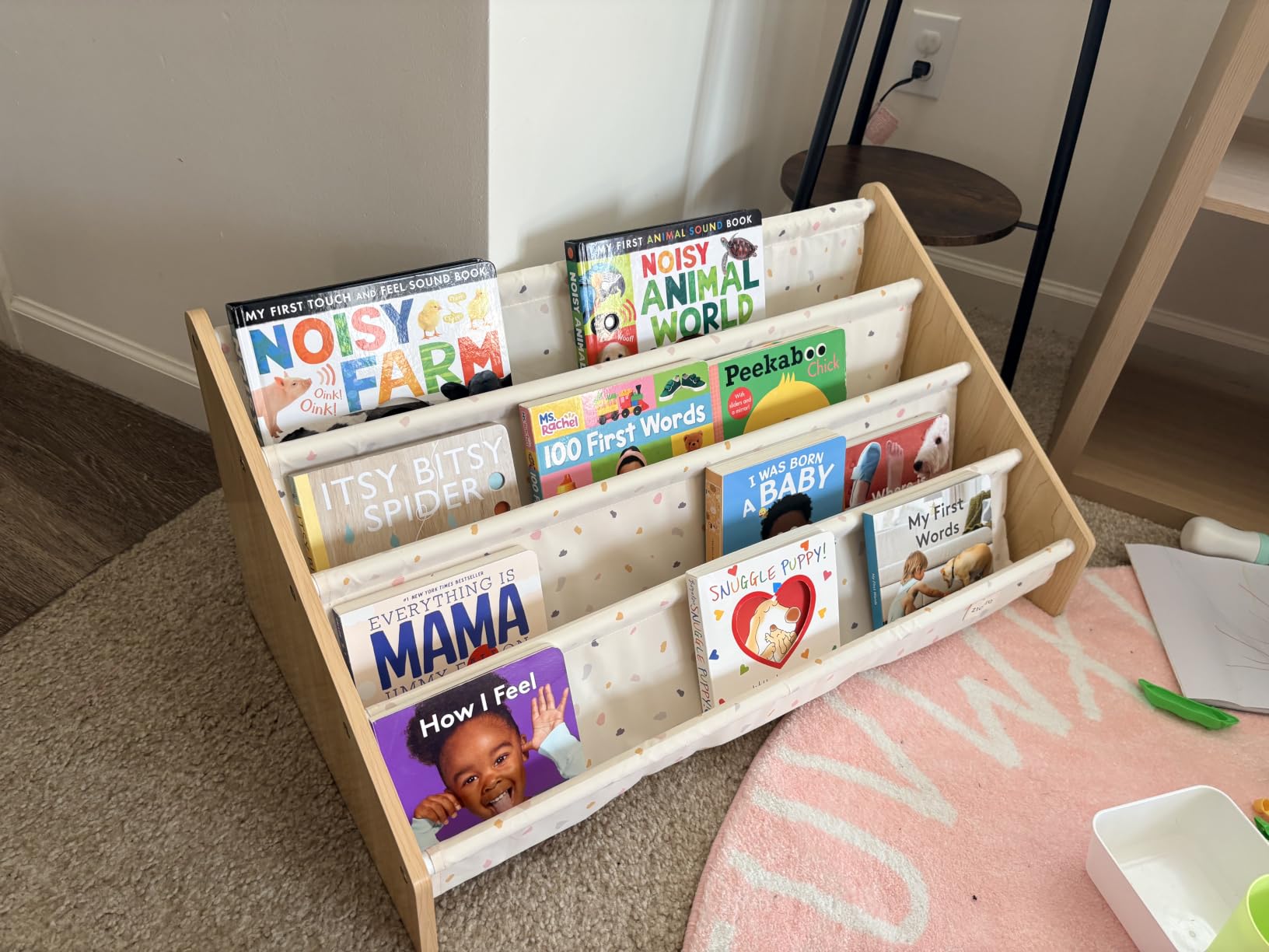 Decorative Wooden Bookshelf for Kids Rooms - Easy Install Montessori Shelf | Keeps Plenty of Books Neatly Organized and Within Reach for Toddlers - Book Shelf for Baby's Bedroom or Playroom Decor customer photo 1