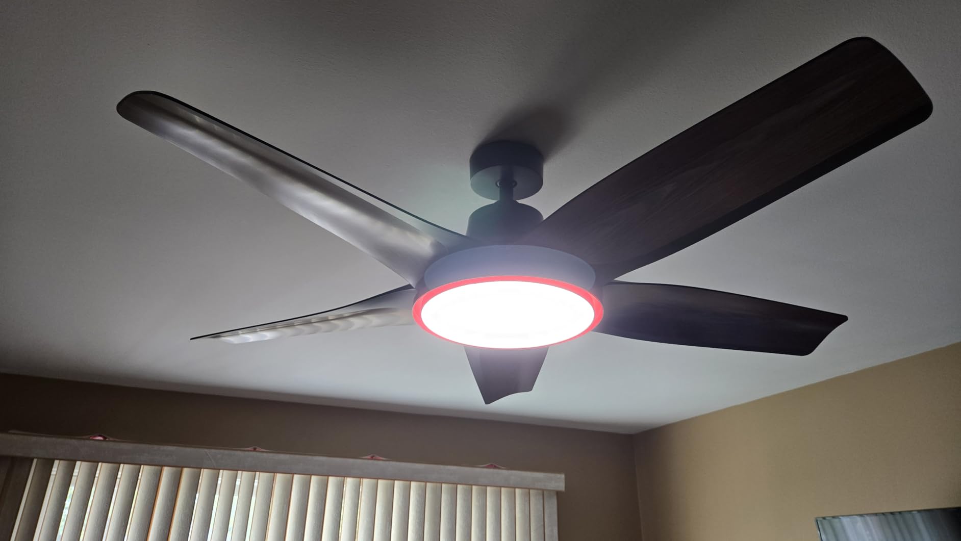 DREO Smart RGBIC Ceiling Fans with Lights, Low profile Ceiling Fan with Alexa/App, 52'' Dimmable Lighting & Color Tuning, 25dB Quiet for Living Room, Game Room, Easy Installation, Black, 2026 Upgraded customer photo 1