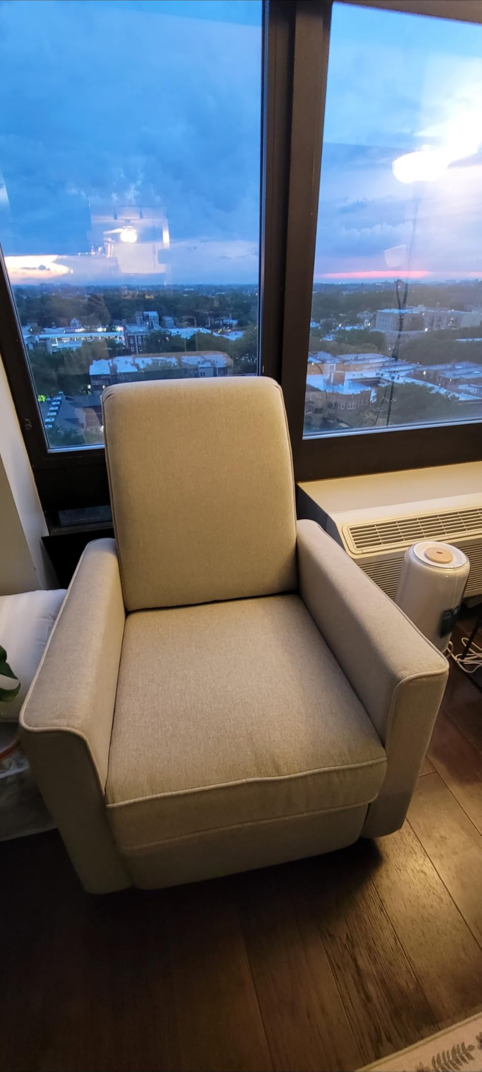 Evolur Raleigh Upholstered Manual Glider Recliner- Rocking & 360 Degree Swivel with Smooth Glide - Greenguard Gold & FSC Certified - Modern Nursery and Living Room Chair in Light Sand customer photo 2