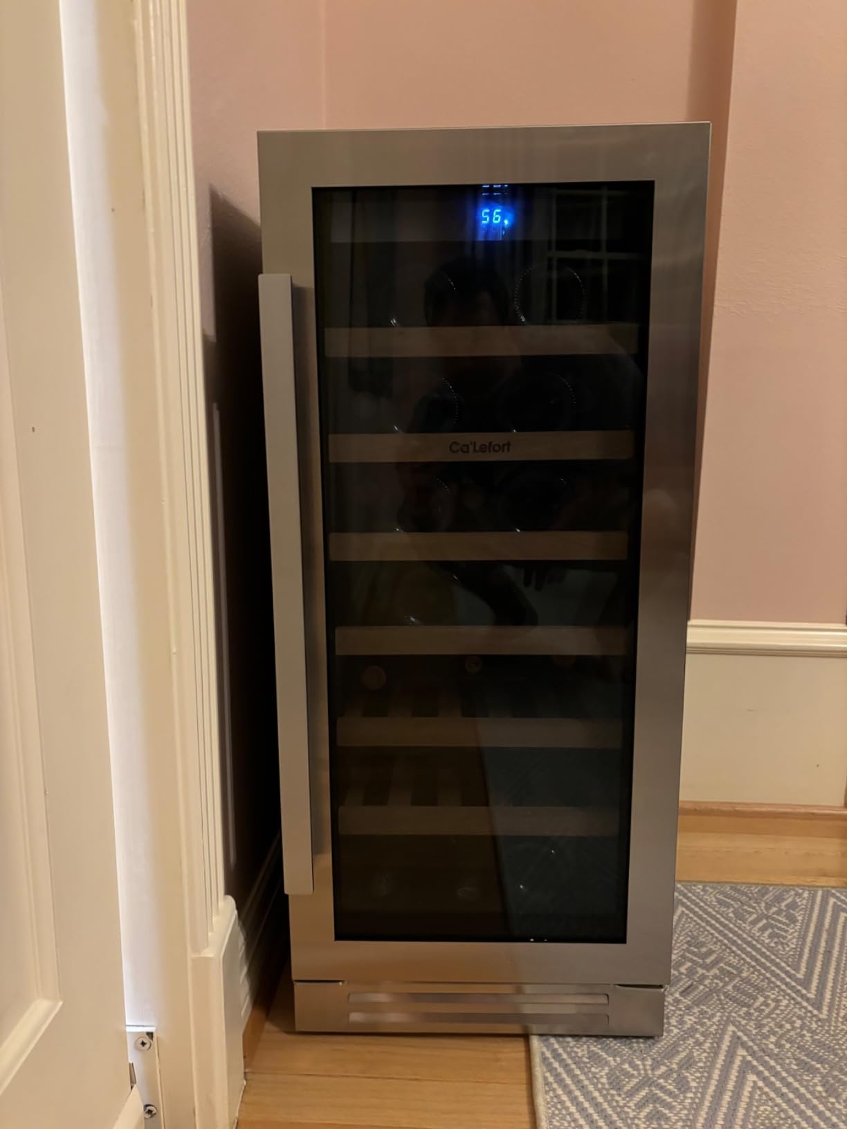 Ca'Lefort 24 Inch Wine Fridge, 61-Bottle Wine Cooler Refrigerator | 40-65°F Control, Adjustable Shelves, Glass Door & 3-Color LED, Automatic Defrost, Built-In or Under Counter for Home Bar customer photo 1
