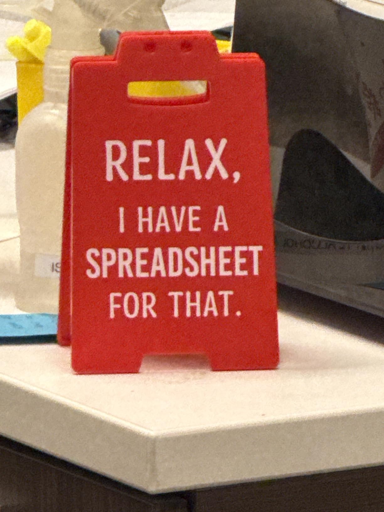 Funny Office Desk Sign, Bosses Day Gifts for Women, Relax Gifts for Coworker Employee Secretary Administrative Assistant Accountant HR Manager, Christmas White Elephant Gag Gift, Red Cubicle Decor customer photo 1
