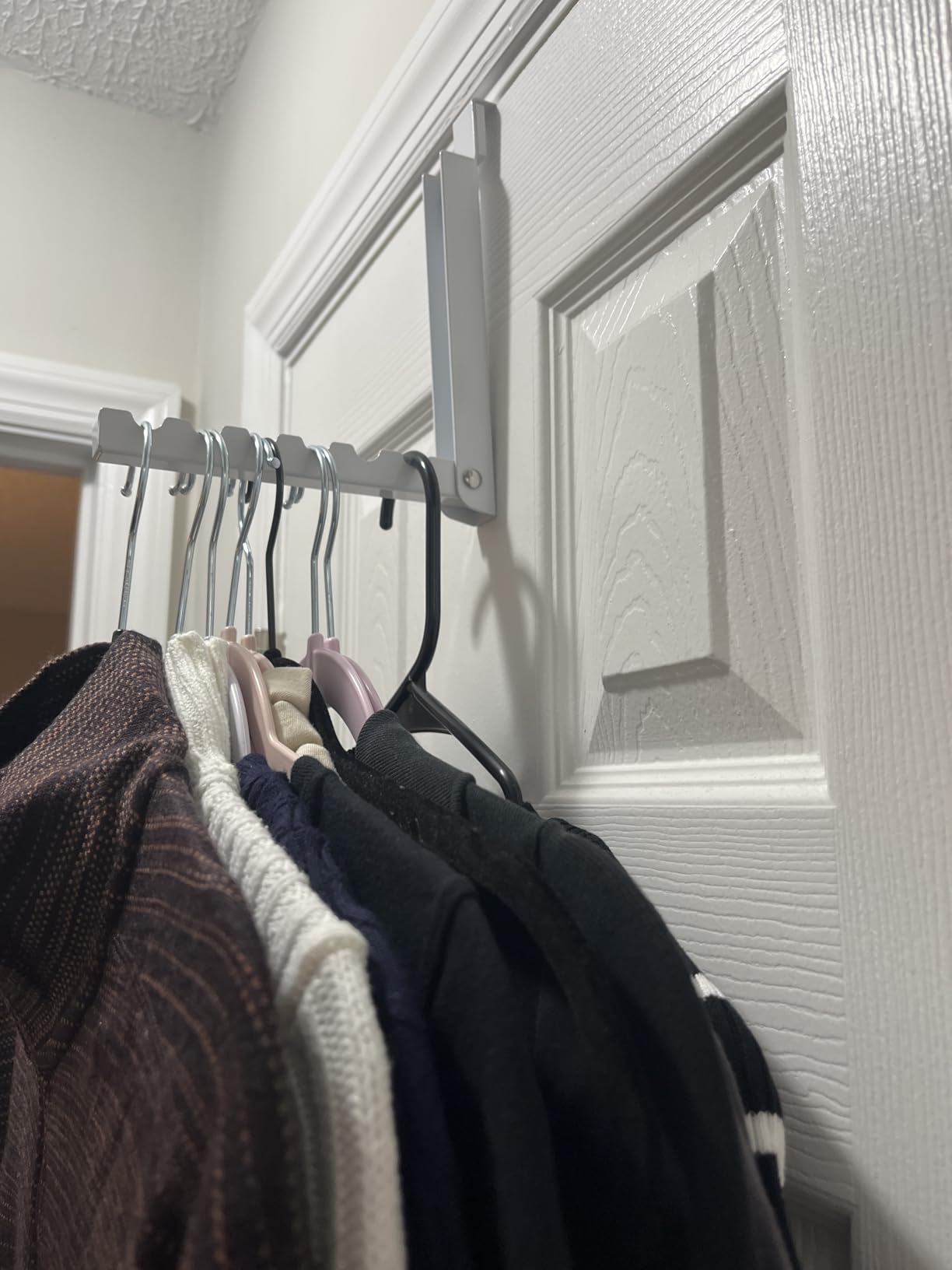 BAKON Over The Door Hanger Folding Clothes Drying Rack, Folding Hanging Coat Rack for Indoor Laundry Room Compact Small Space Foldable Portable Clothing Hanger Hook Collapsible- 2 Pack customer photo 2