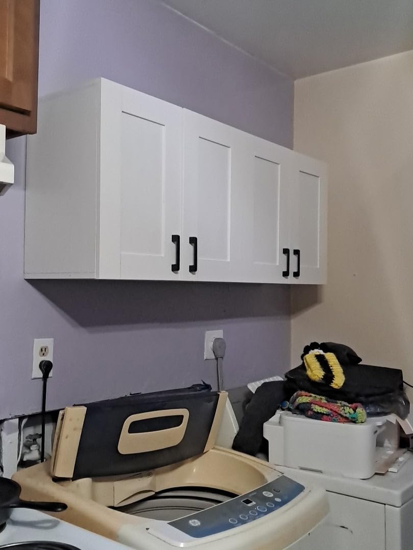 White Laundry Room Cabinets and Storage with 4 Doors and Utility Adjustable Shelf,Gabinetes Para Cocina Cupboard Kitchen Organizers and Storage Pantry Wall Mounted 12.4