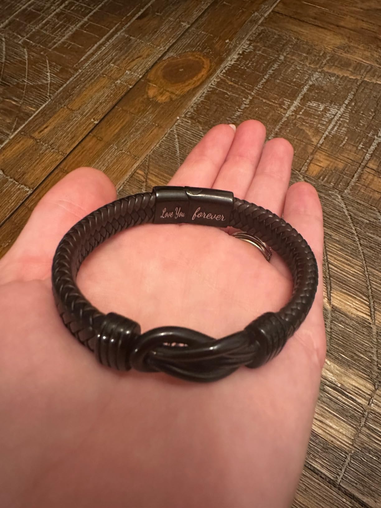 Inngeroo Leather Couples Bracelets Christmas Birthday Gifts for Men | Valentines Day Gifts for Him, Anniversary Romantic Gifts for Boyfriend Husband from Wife, Superior Braided Leather customer photo 2