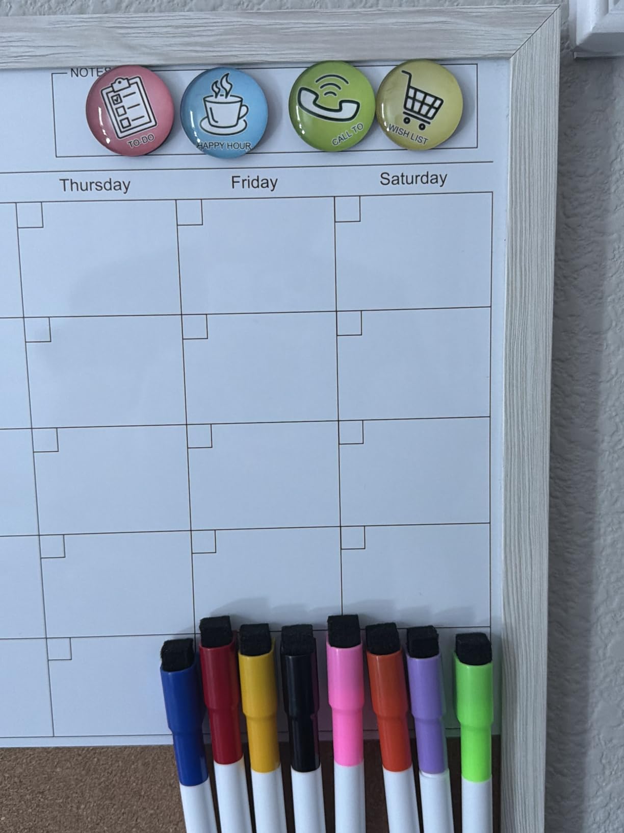 Tankee Dry Erase Calendar for Wall, 17x13 Hanging Whiteboard Calendar | Magnetic, With Cork Board, Hangable, Wooden Frame, Ideal for Dorm Room, Office, Kitchen, Bedroom, Home, School, Classroom customer photo 1