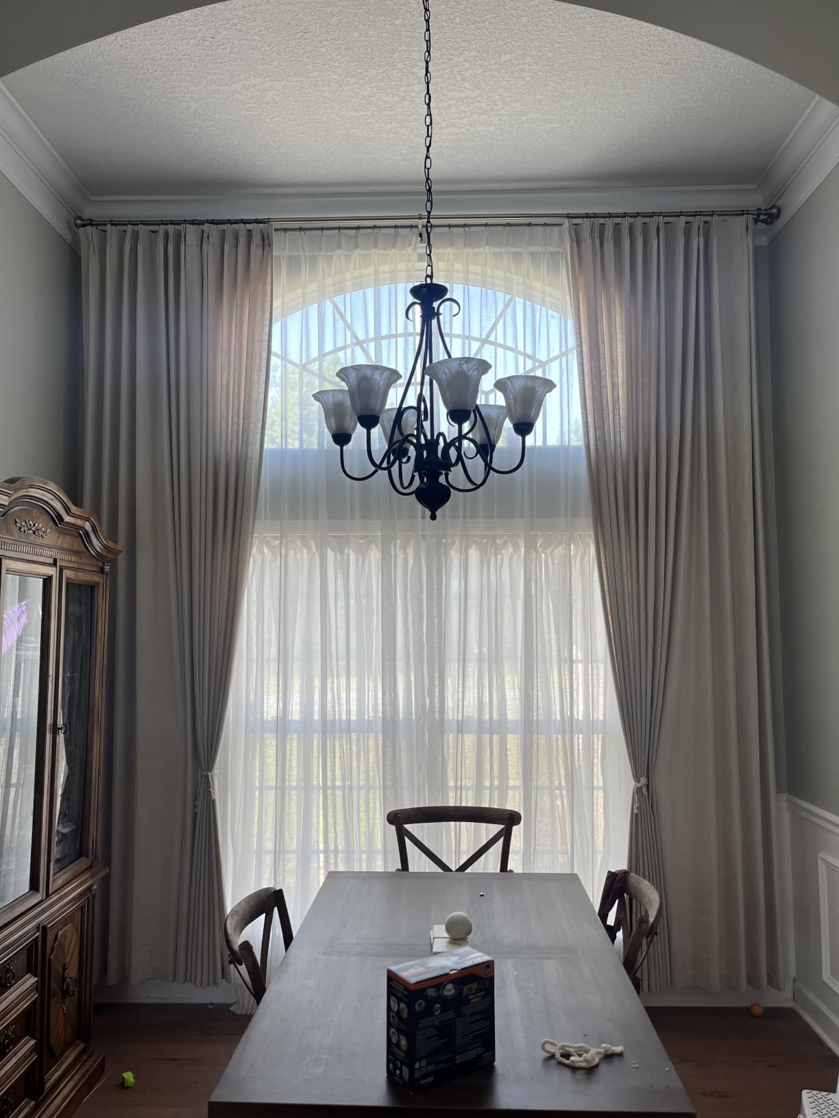 TWODRAPES Natural Pinch Pleated Linen Semi Sheer 84 Inch Curtains 2 Panels | Pinch Pleat Hooks Rings, Back Tab, Cream Ivory Birch, Boho Neutral, Textured Linen, Window Curtain for Living Room Bedroom customer photo 1