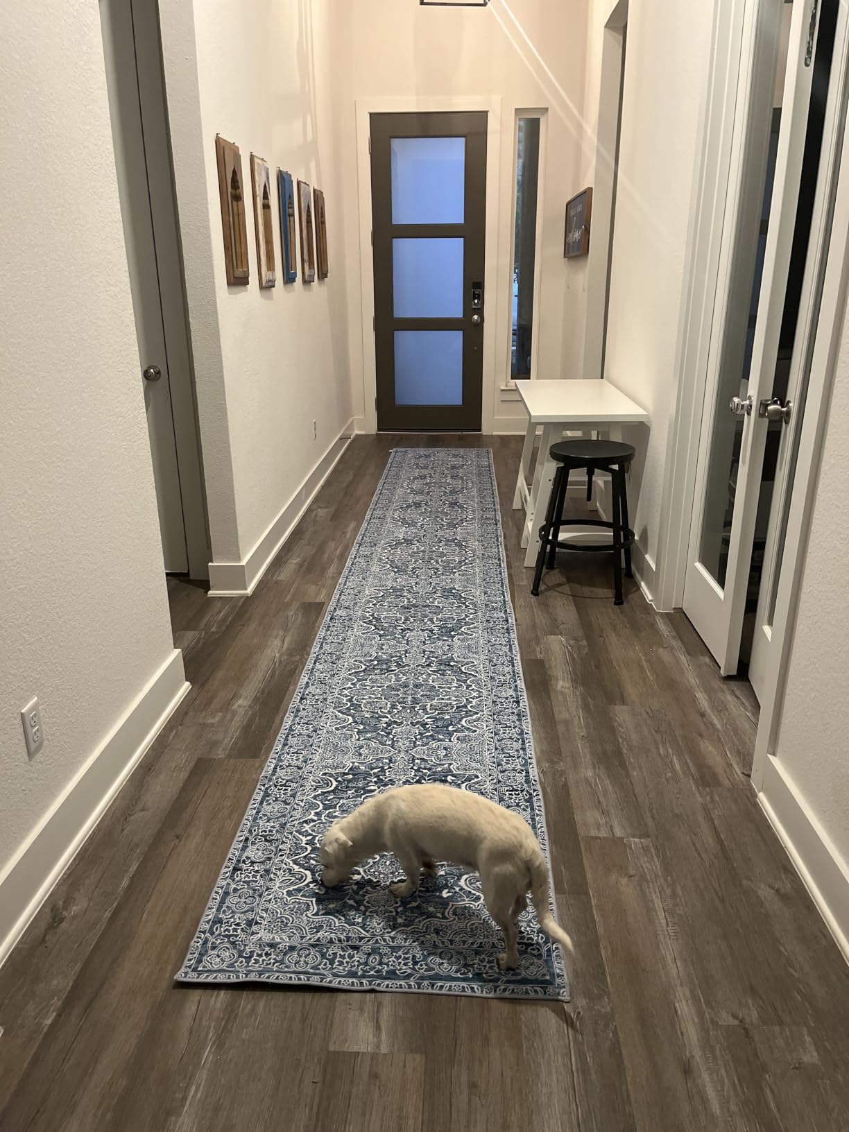 KUTA Vintage Extra Long Runners for Hallways 2.6x18ft Washable Blue White | Non-Slip, Non-Shedding, Low Pile, Easy Clean Distressed Flower Rugs For Kitchen Stair Entryway Bedroom Laundry Foyer customer photo 2