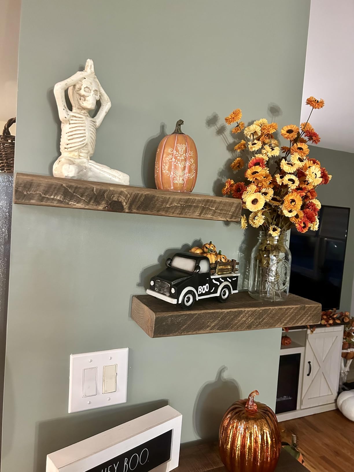 Reclaimed Wood Floating Shelves Real Solid Thick Wood Rustic Shelf Handmade customer photo 1