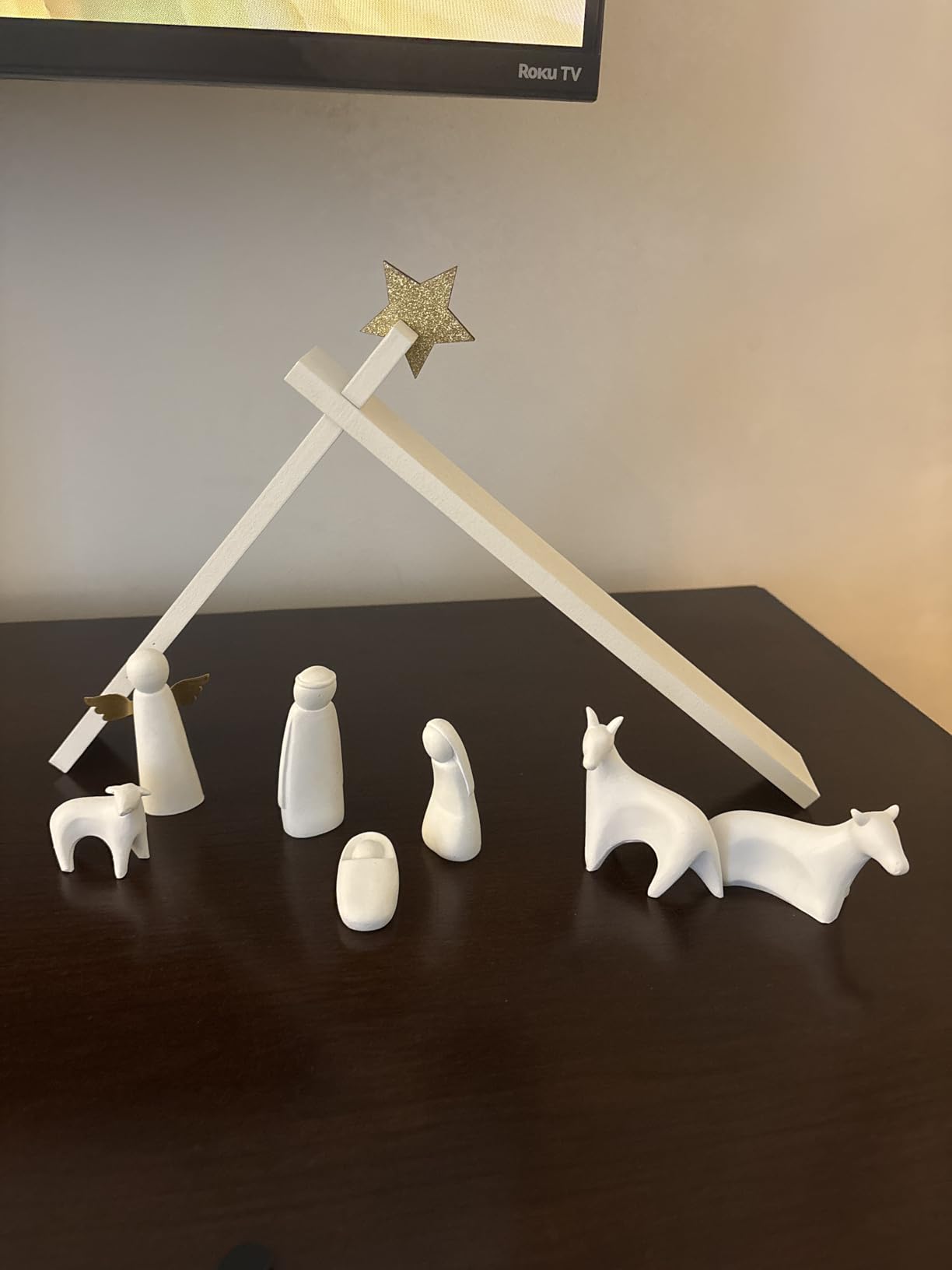 Juegoal Christmas Nativity Sets, Set of 11 White Mini Nativity Scene Resin Figurines, Xmas Holy Family Table Ornaments, Religious Holiday Collection Gifts, Baby Jesus Nativity Mantle Shelf Decor customer photo 1