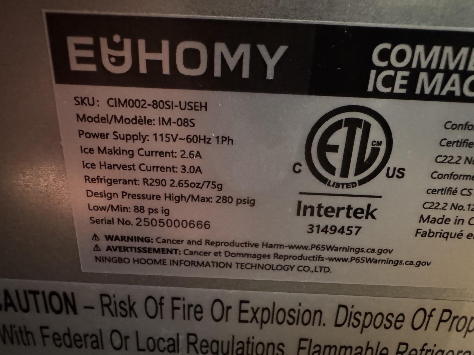 EUHOMY Under Counter Nugget Ice Maker Machine, 70Lbs/Day, Built-in Freestanding Ice Maker with Double Ice Baskets, Self-Cleaning & 24H Timer Ice Machine, for Home Use (Silver) customer photo 1
