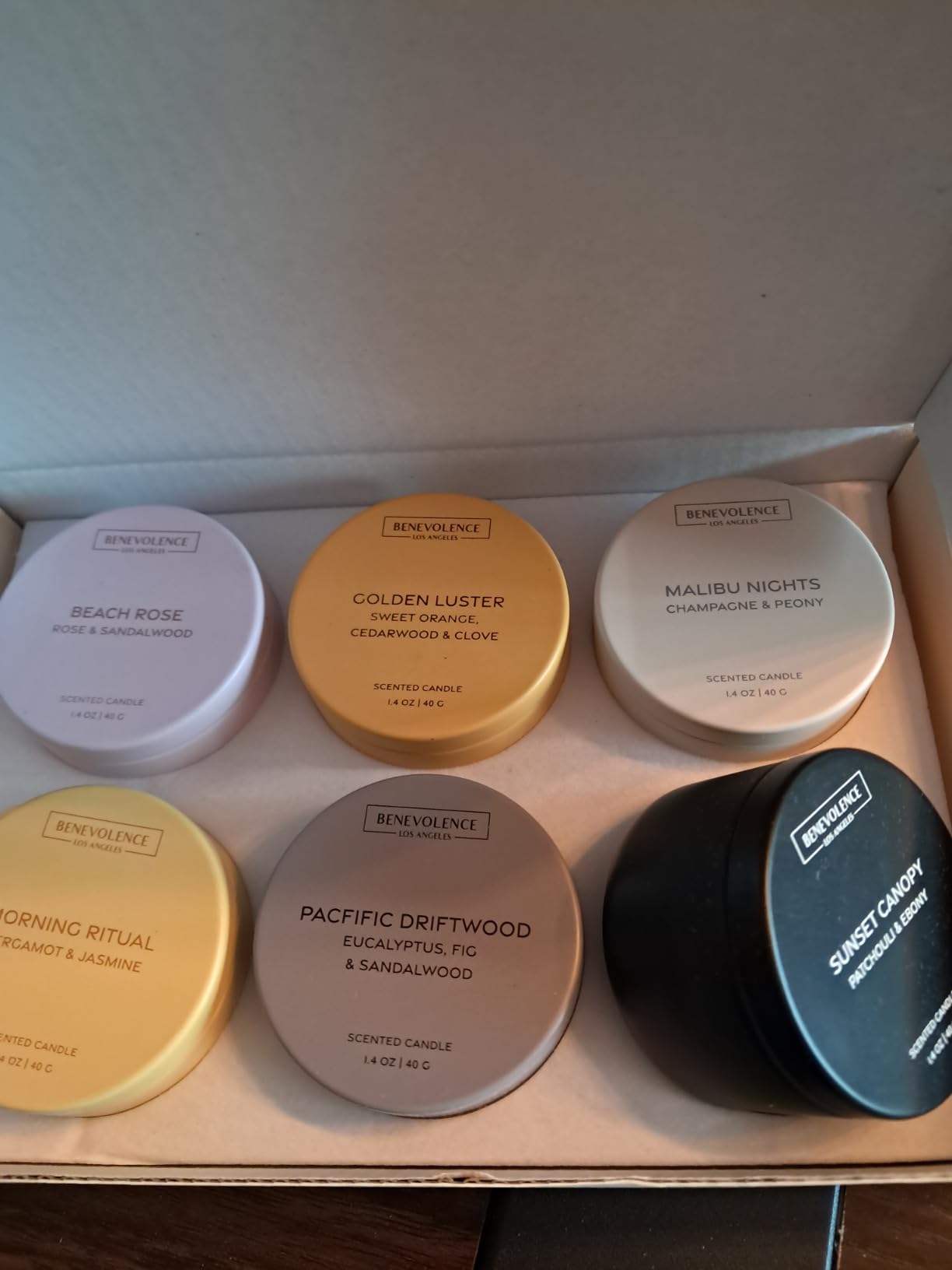 Benevolence LA Candle Gift Set - 6 Soy Scented Candles (1.4 oz) | Aromatherapy Candles with Orange, Eucalyptus, Rose & Jasmine | Gift Set Ideas for Women & Men | Ready for Gifting customer photo 2
