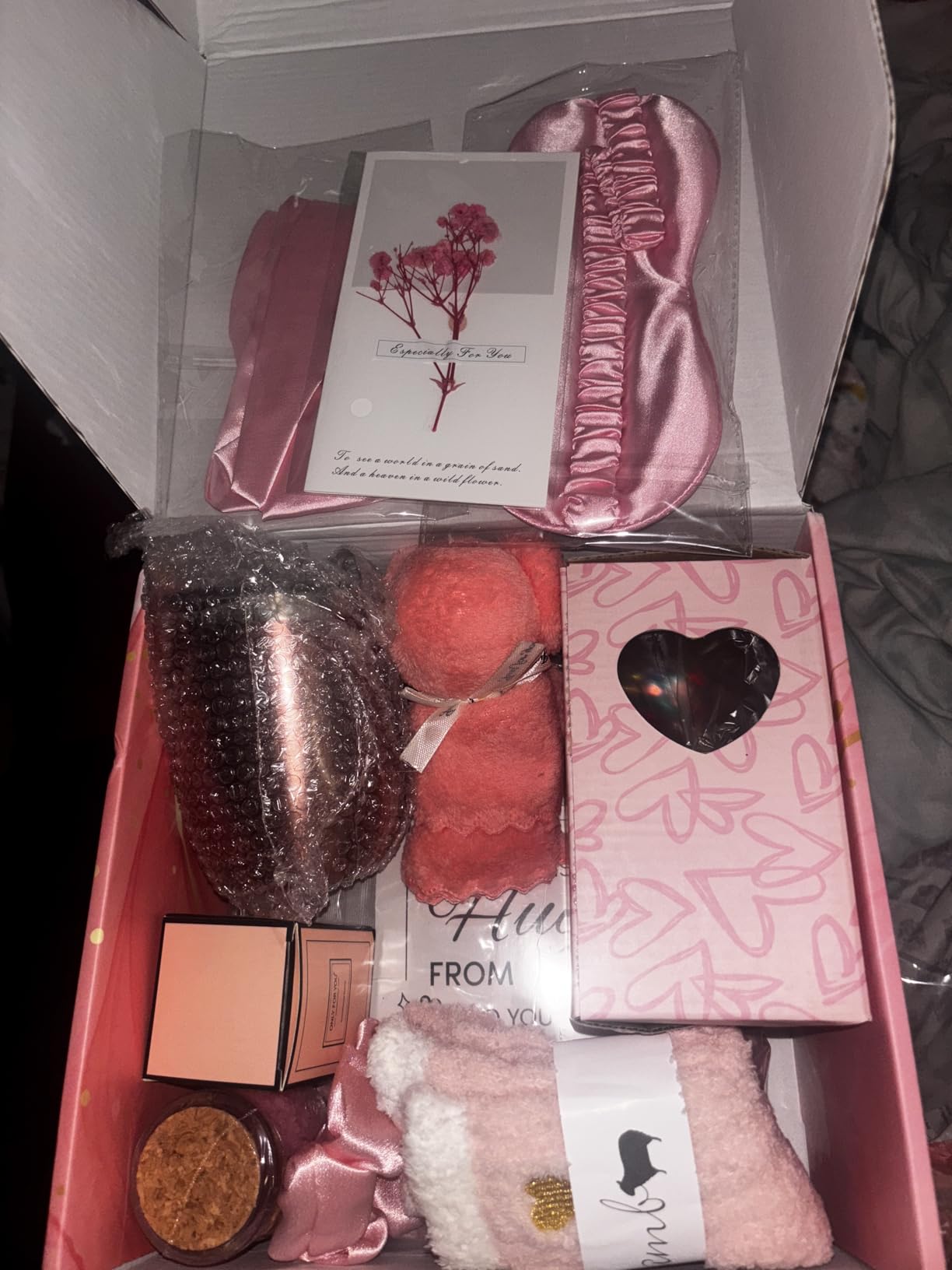 Birthday and Get Well Gifts for Women - Relaxing Spa Care Package | with Luxury Flannel Blanket, Light-up Rose Flower - Unique Self Care Gift Basket for Mom, Wife, Friends customer photo 1