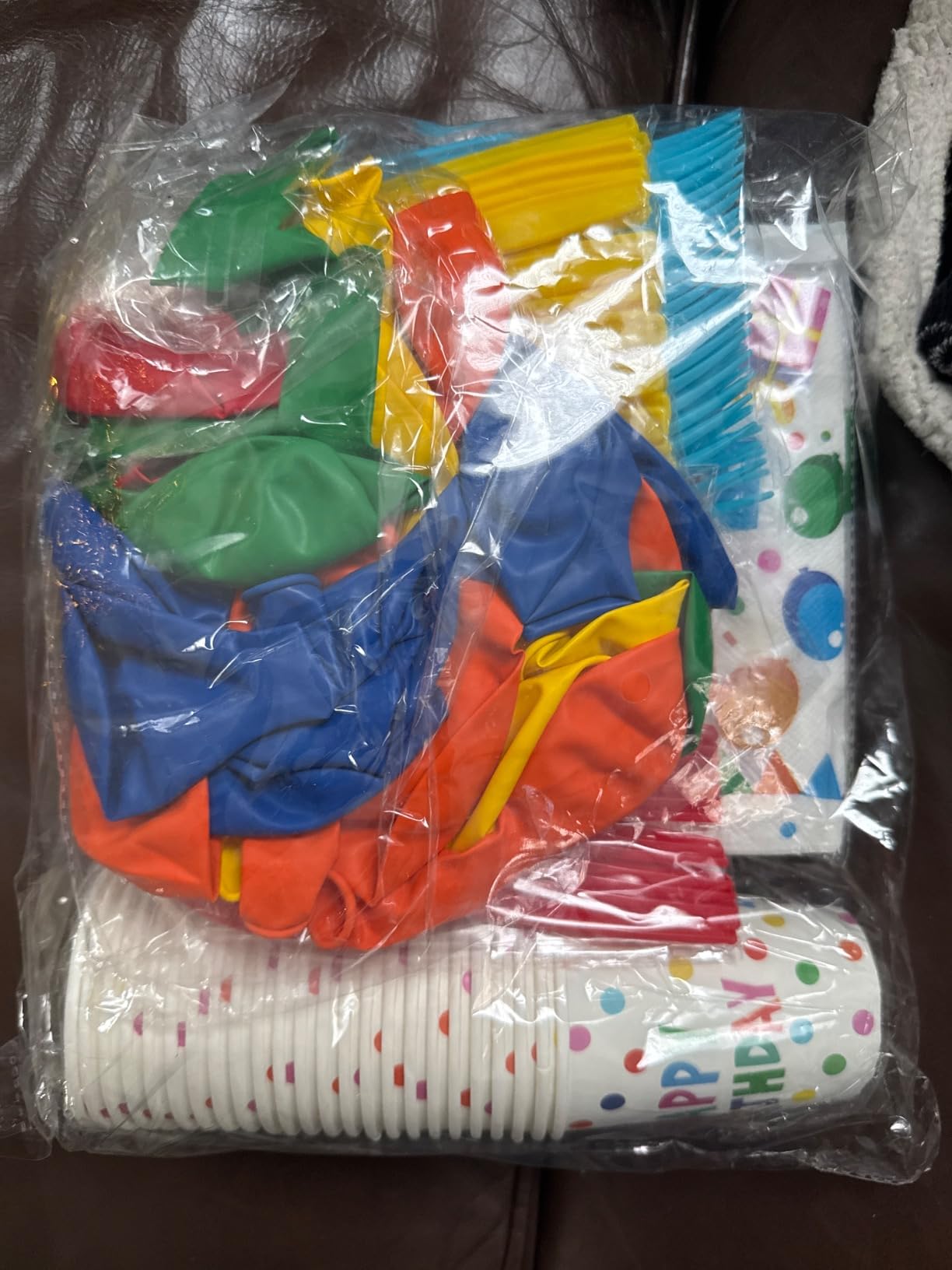 Happy Birthday Decorations - Colorful Dots Birthday Party Supplies Includes Plates, Napkins, Cups, Cutlery, Banner, Hanging Swirl, Tablecloth, Balloons for Birthday Decorations, Serves 24 customer photo 1