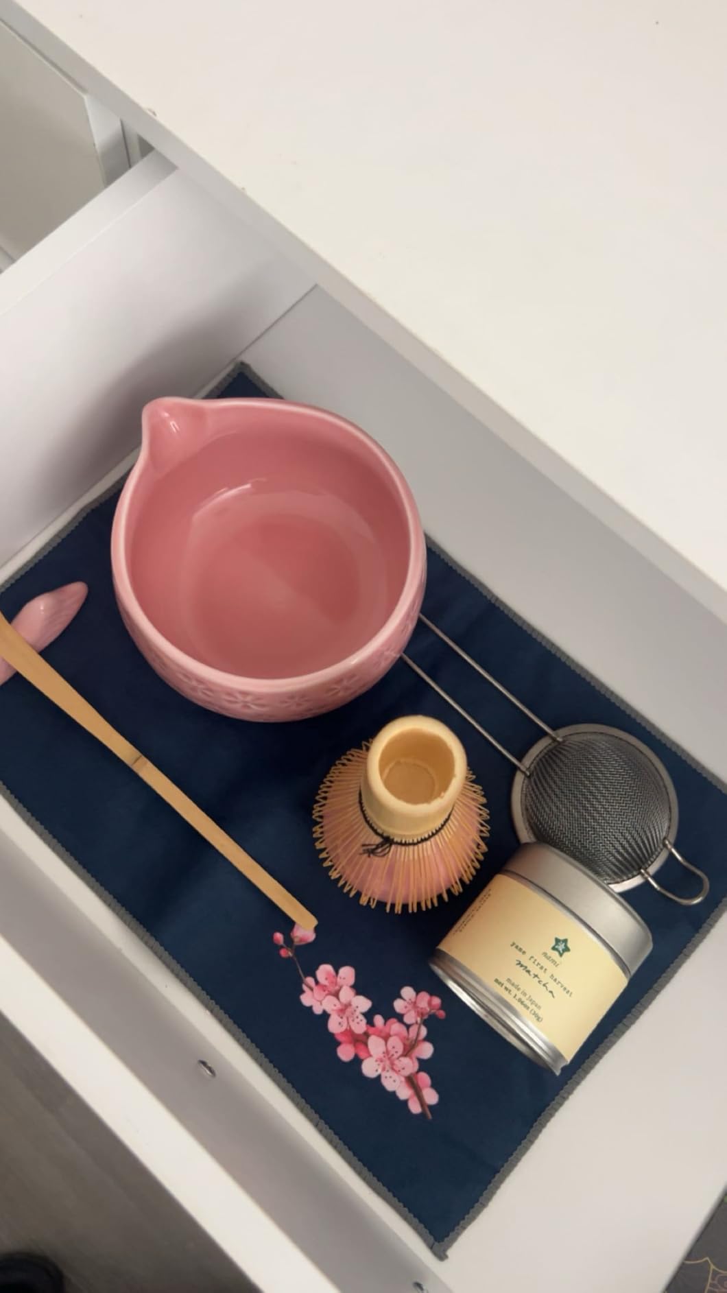 Buucup Matcha Whisk Set, Ceramic Matcha Kit with Bowl & Tools, Pink | 7-piece set includes ceramic bowl, bamboo whisk, scoop, holder, rest, sifter and tea towel for easy matcha making at home. customer photo 2