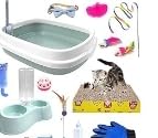 Kitten Starter Kit - 15 Piece Cat Essentials Set Includes Litter Box, Toys, Collars, Scratch Pad, Nail File, Automatic Feed Bowls, Grooming Gloves for Daily Life (Green) customer photo 2