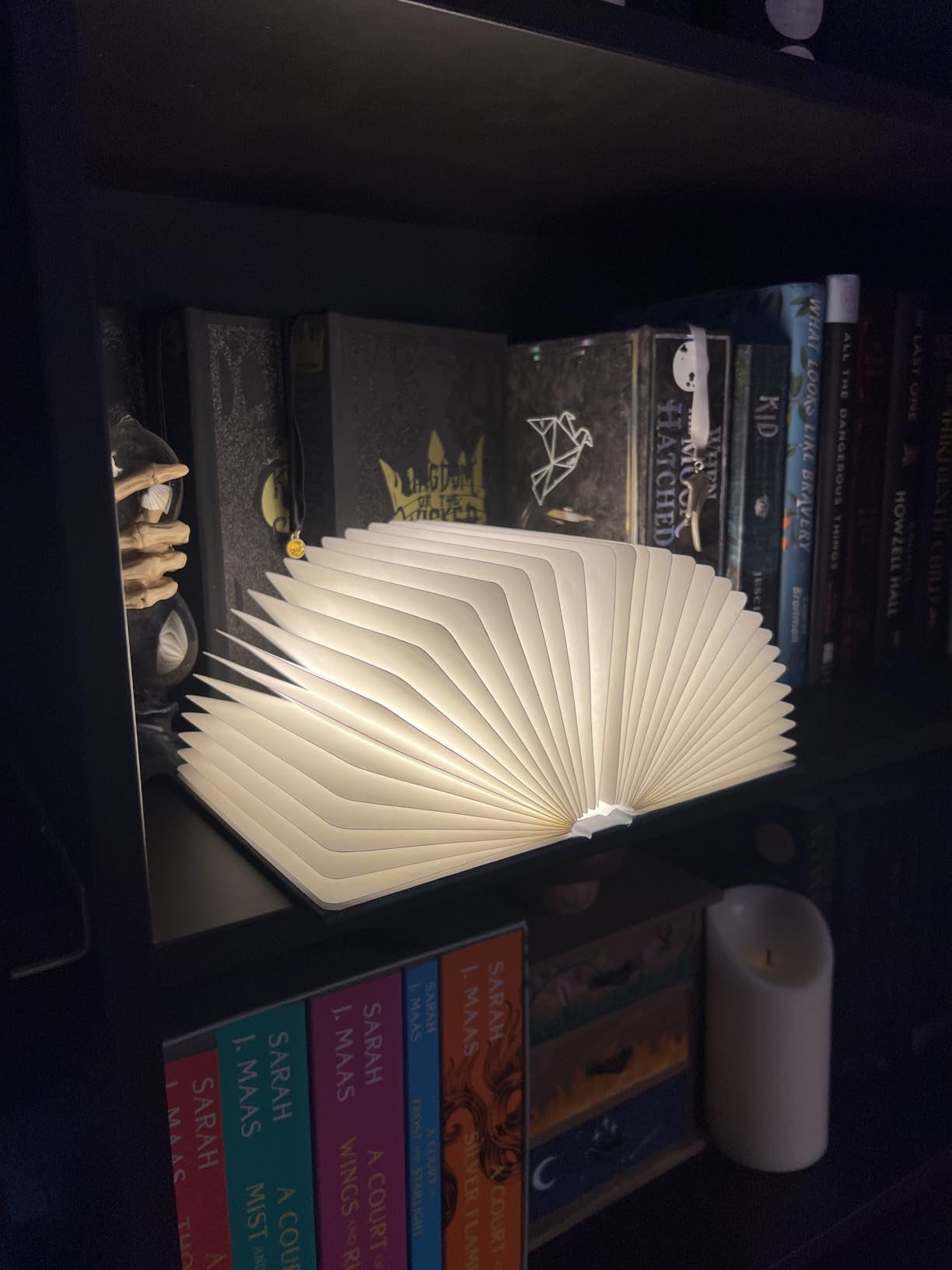 Uniwolk Book Lovers Gifts BookLamp - 5 Color Lights, 1200mah Battery, Foldable Paper Lamp as Book Decor & Accessories, Hot Foil Cover Design, Unique Gifts for Women or Friends & Christmas customer photo 2