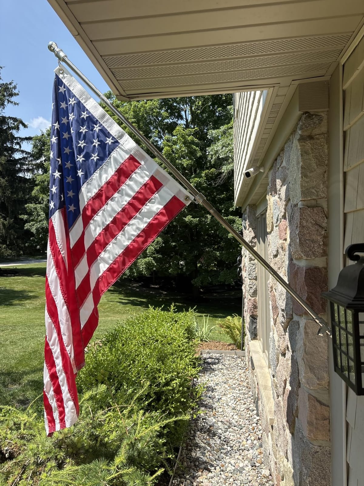 304 Stainless Steel 6FT Flag Poles for Outside House (1, Silver) | 6 FT House Flagpole Outside, 1 Inch Outdoor Flag Pole with Swivels Rings, Heavy Duty House Flagpole for Porch, Wall customer photo 1