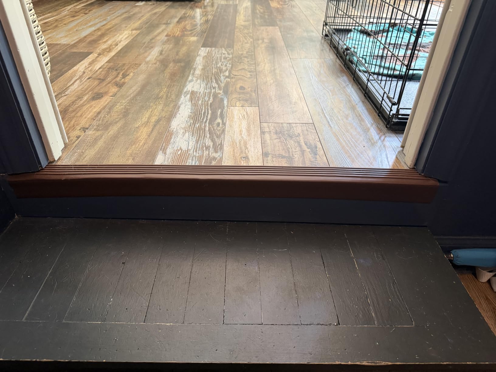 Stair Edge Trim Self Adhesive Rubber Stair Nosing Edge Protector | Non-Slip Stair Edging Rubber Stair Nose Molding Peel and Stick Edging Trim (Brown, 4 In x 3.3 Ft) customer photo 2
