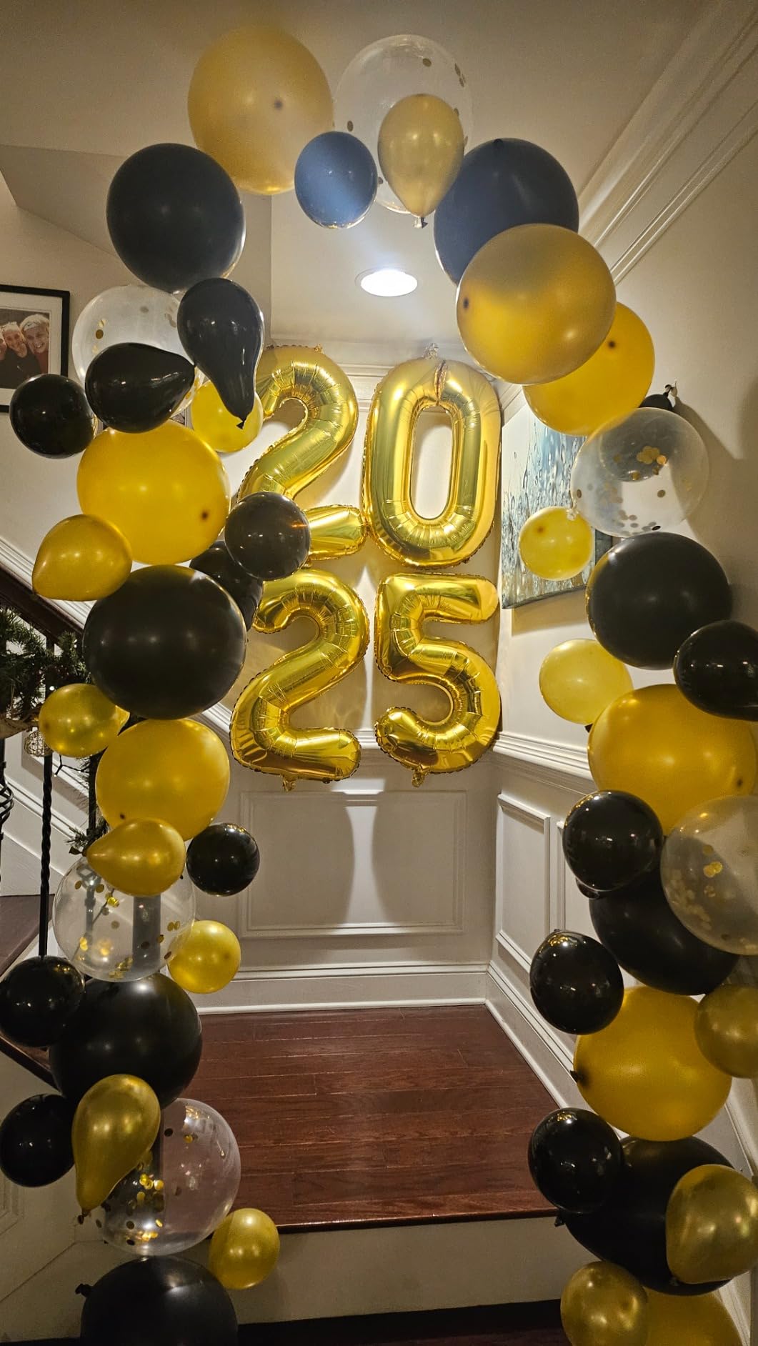 Happy New Year Party Decoration Supplies - 2026 Backdrop Banner Fringe Curtains and Foil Balloon, Photo Booth Props, Swirls, Confetti, New Years Eve Black and Gold Decor Photography Backdrops Kit customer photo 1