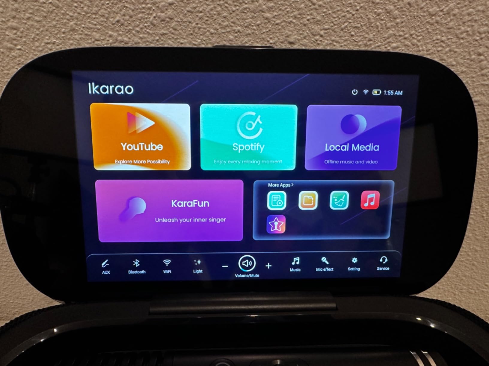 Ikarao Portable Karaoke Machine for Adults, Built-in Lyrics Display and Screen, 2 Self-Charging Wireless Microphones, Karaoke App, 140W Speaker, Connects to TV for Home Party Birthday Outdoor Camping customer photo 2