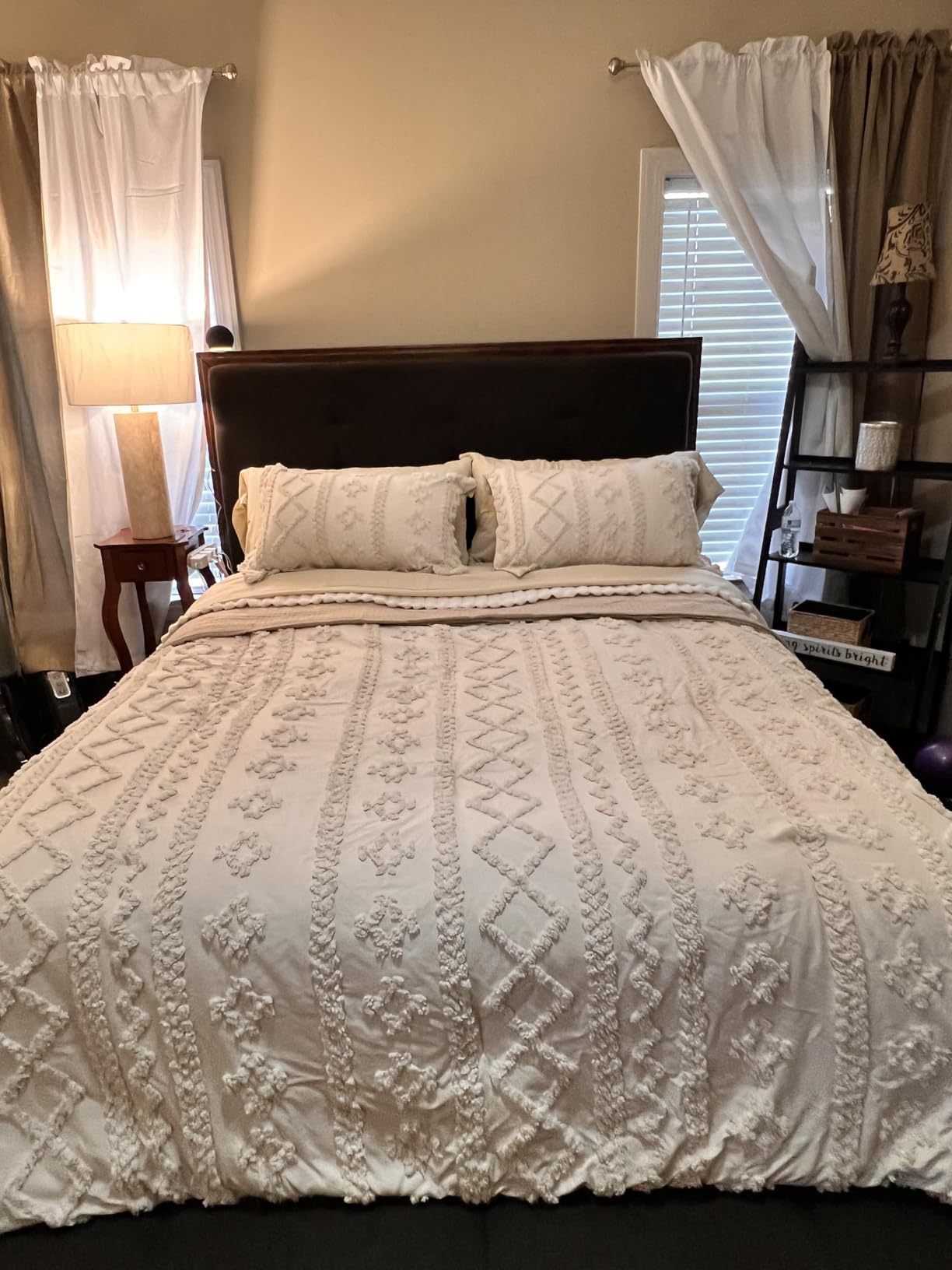 PHF Lightweight Waffle Weave Blanket Queen for Bed Aqua Gray 90
