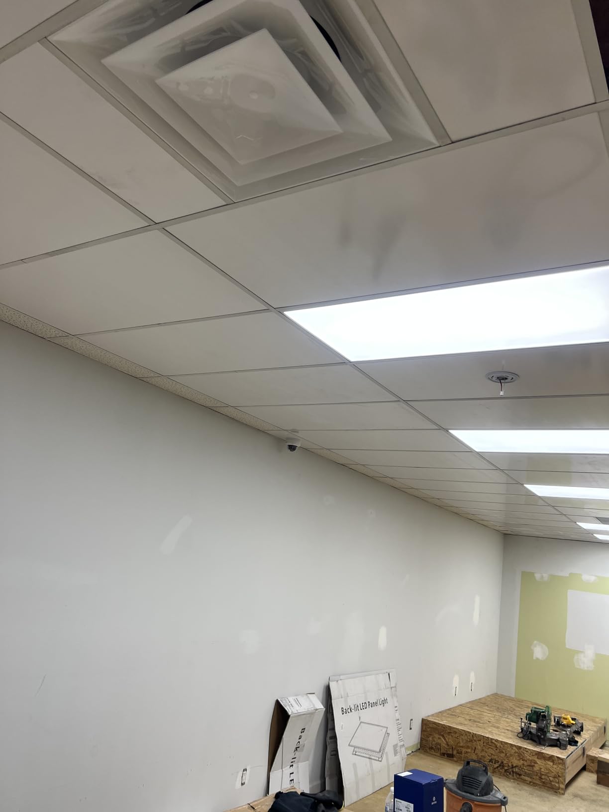 Sunnyglade 10 Pack Drop Ceiling Tile 2ft x 4ft White PVC Ceiling Panel | 24 x 48in Waterproof PVC ceiling panels 5mm thickness, reusable design, fire-rated performance, covering 80 sq. ft customer photo 2