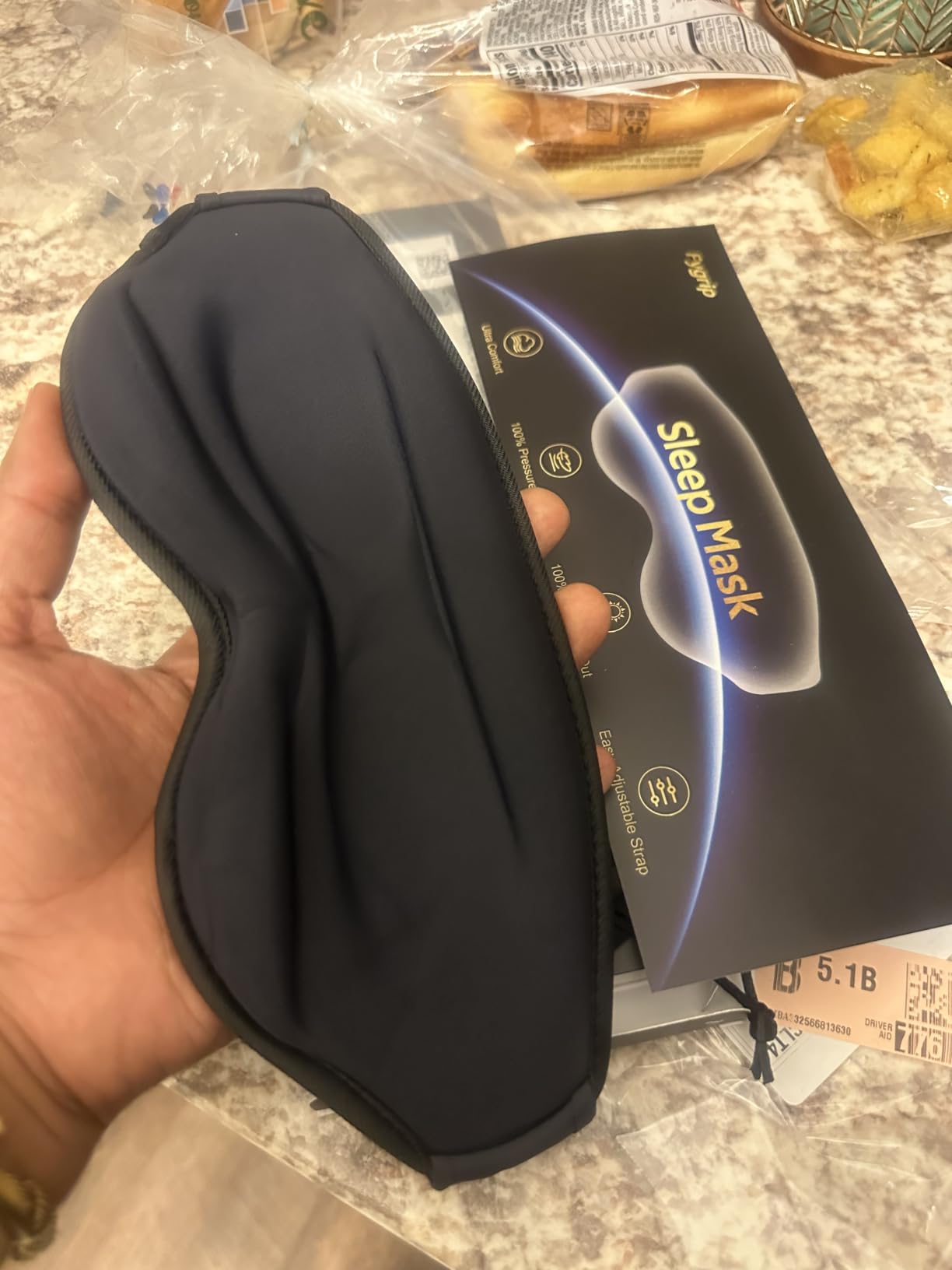 Fygrip 3D Eye Mask Sleep Mask for Men & Women, Black | 100% Pressure-Free & Light Block-Out Eye Mask for Sleep with Easy Adjustable Strap, Night Eye Cover for Travel customer photo 1