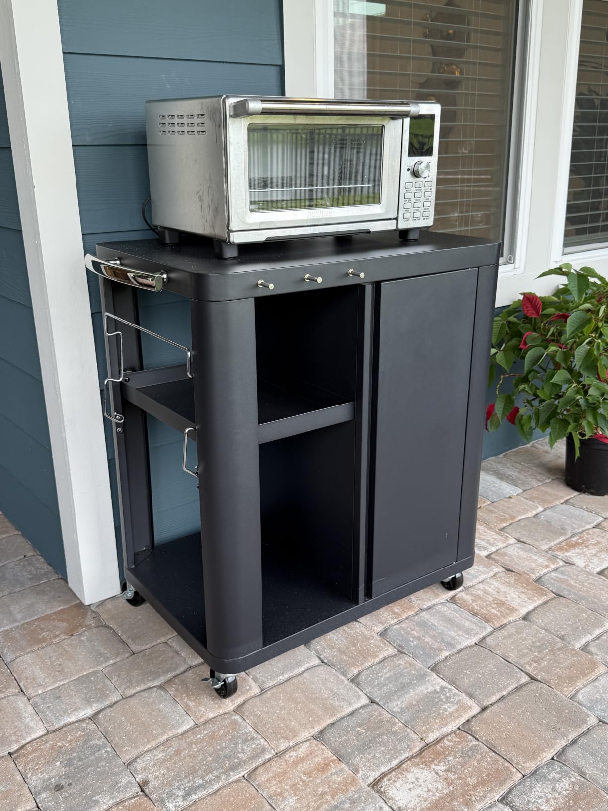Pizza Oven Stand with Wheels, for Ninja Woodfire | Outdoor prep table for pizza ovens, grills and kitchen work, with movable storage design customer photo 2