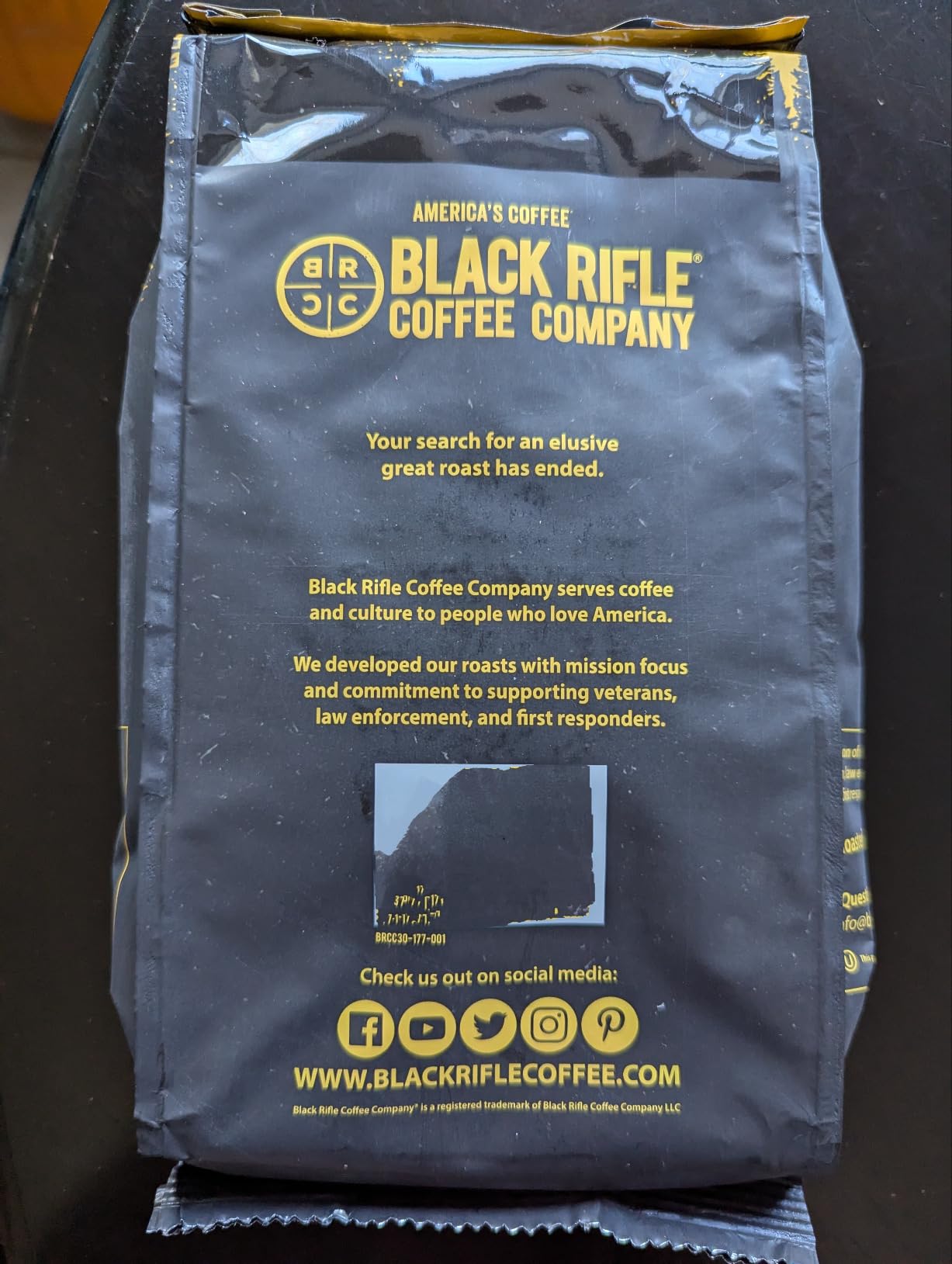 Black Rifle Coffee Dark Roast Ground Coffee Tactisquatch 18 oz | Veteran Founded, 100% Arabica, black currant, molasses & orange, ground coffee dark roast customer photo 1