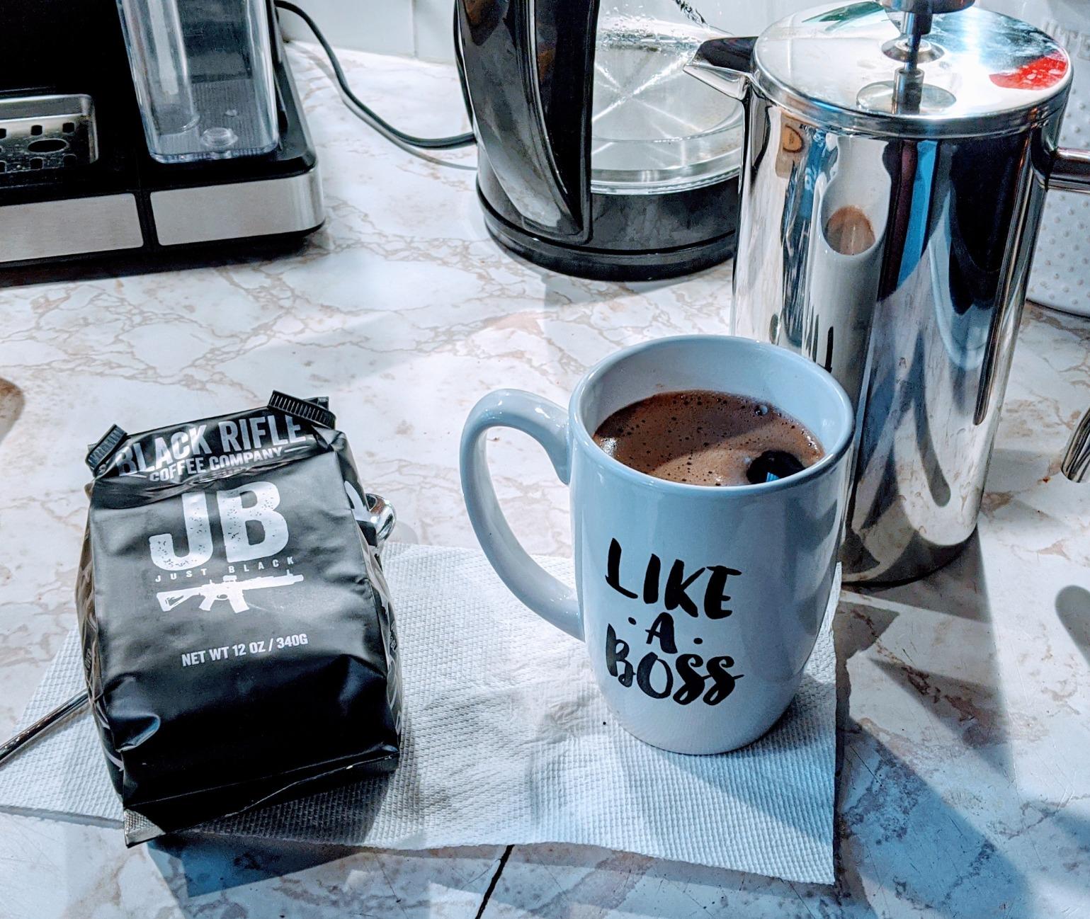 Black Rifle Coffee Medium Roast Ground Coffee Just Black 18 oz | Veteran Founded, 100% Arabica, cocoa, vanilla & buttery notes, ground coffee medium roast customer photo 1