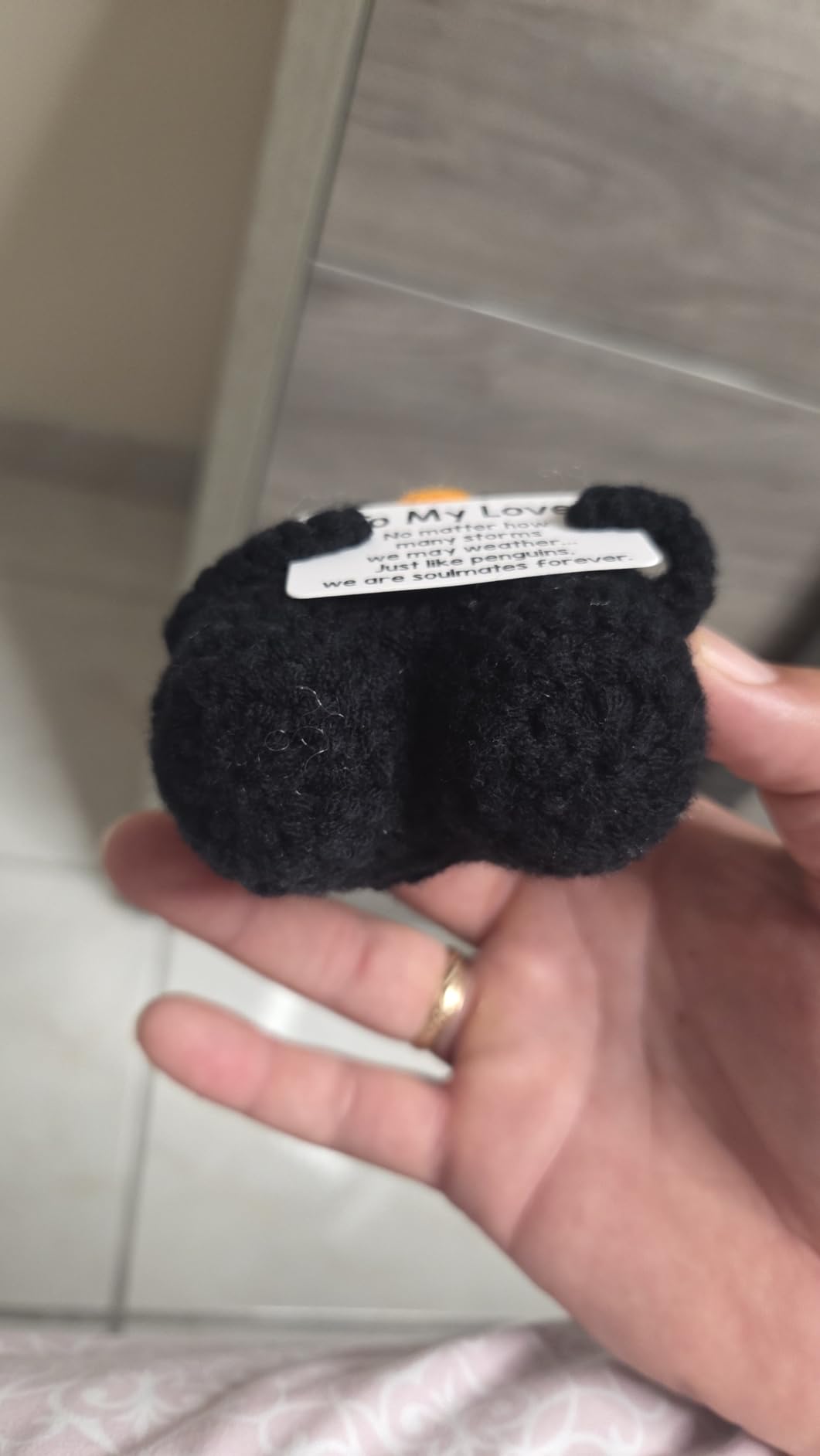 Gifts for Him Her Boyfriend Girlfriend, To My Love Handmade Crochet Mini Penguin Anniversary Birthday Gifts for Women Men, Romantic Valentines I Love You Gifts for Wife Husband Couples Christmas customer photo 1