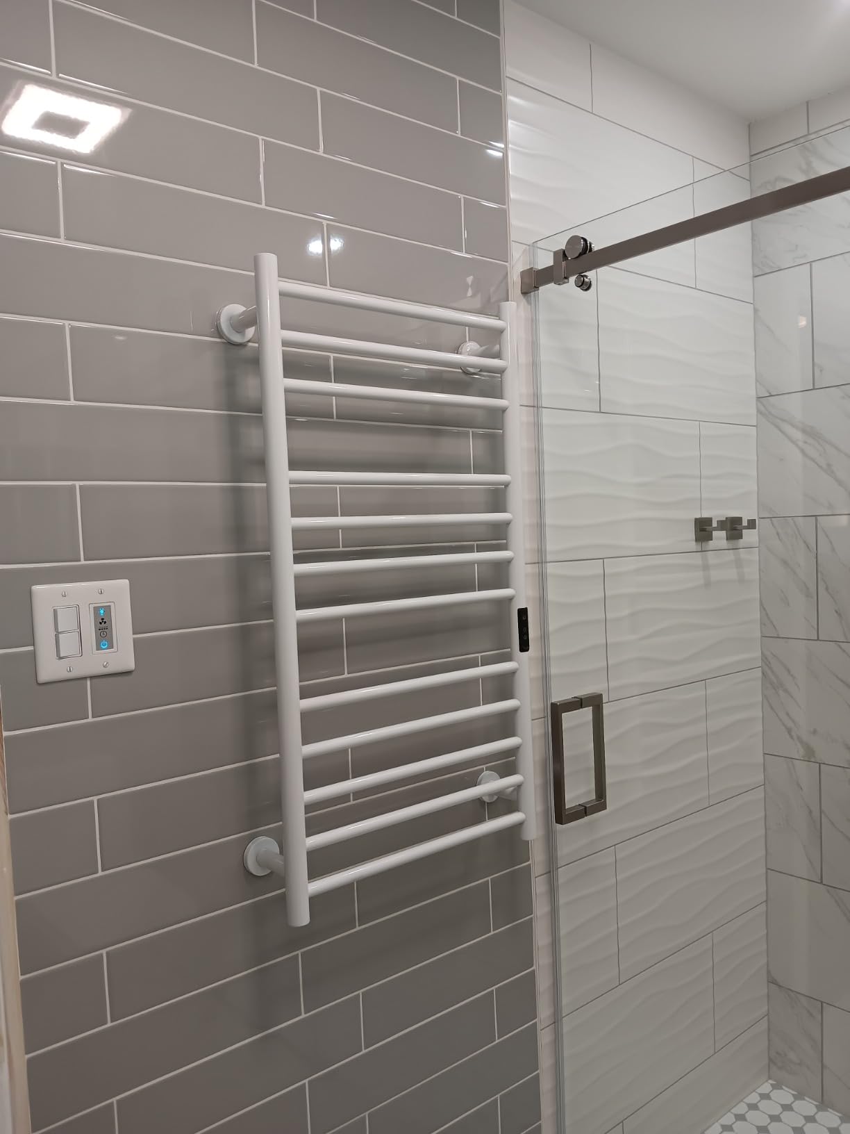 Poloma Wall Mounted Towel Warmer Rack for Bathrooms, Electric Heated Towel Rack Heater, Stainless Steel 12Bars White, CSA Certified. customer photo 1