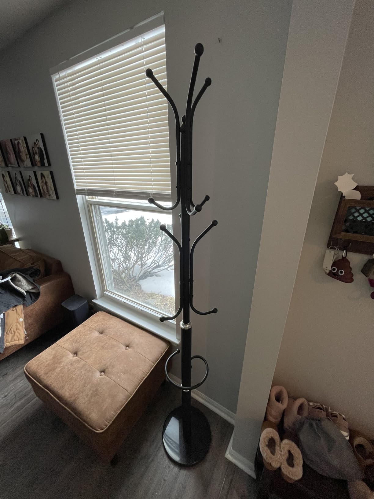 Yoobure Metal Coat Rack Freestanding with Marble Base, Coat Tree with 12 Hooks & Umbrella Holder customer photo 2