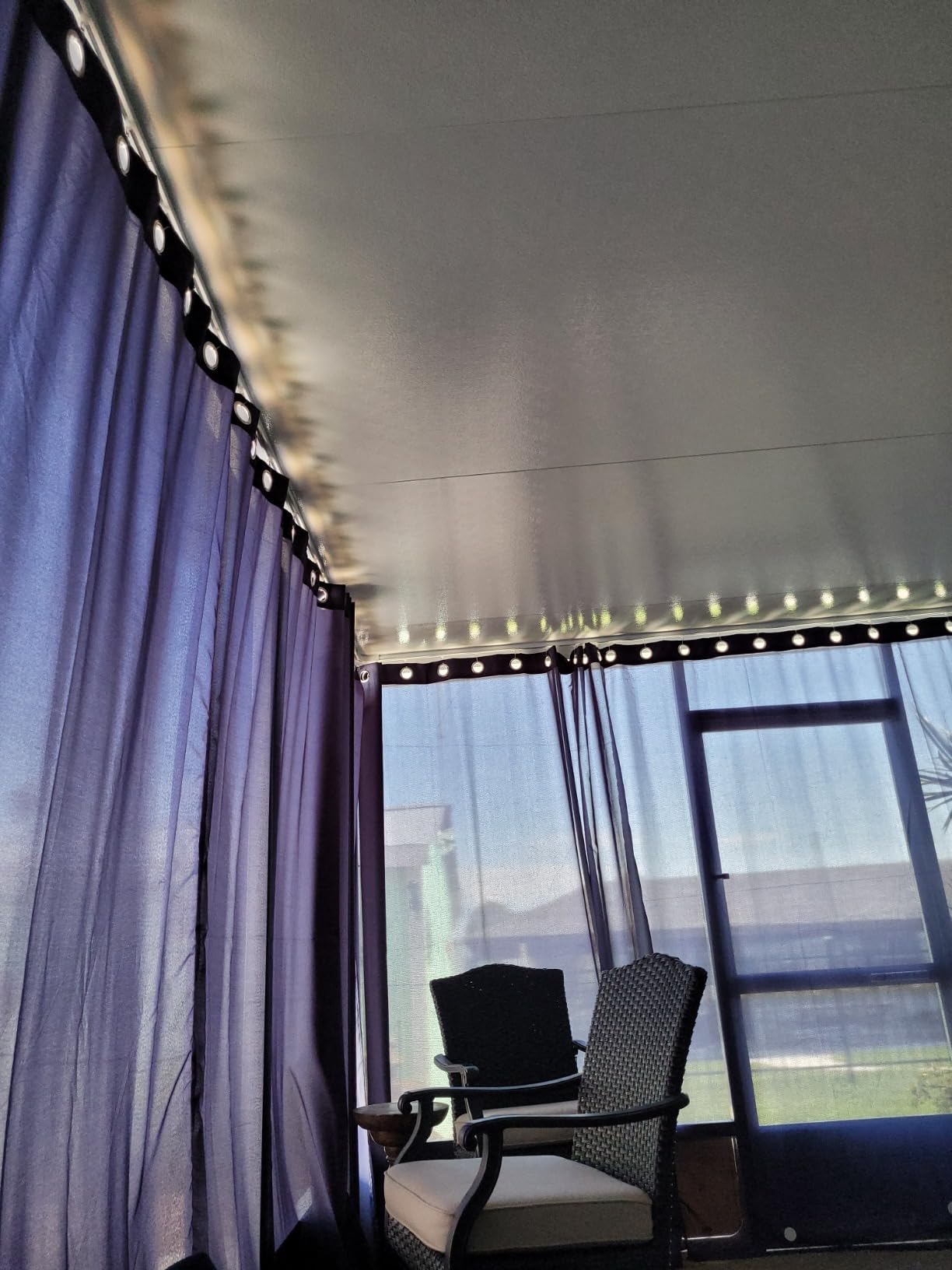 SOLOKOS 12-18 ft Ceiling Curtain Track with Hooks for Room Dividers, Black | Aluminum ceiling-mount curtain rail with hooks, brackets and corner connectors for room dividers and privacy curtains customer photo 1