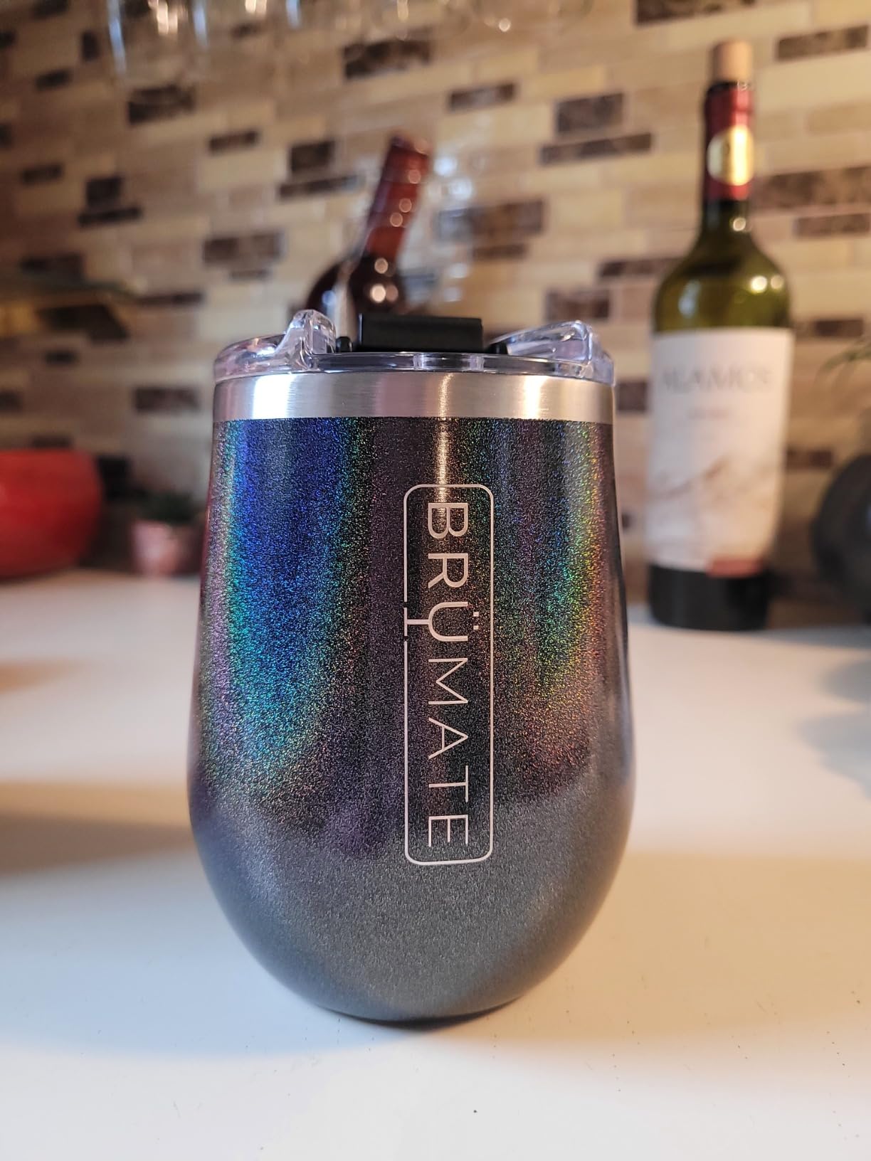 BrüMate Uncork'd 14oz Insulated Wine Tumbler, Neon Pink | 100% Leakproof, Locking Lid, Insulated Stainless Steel, Glass-Free Zone Friendly, 4+ Hours Cold customer photo 1