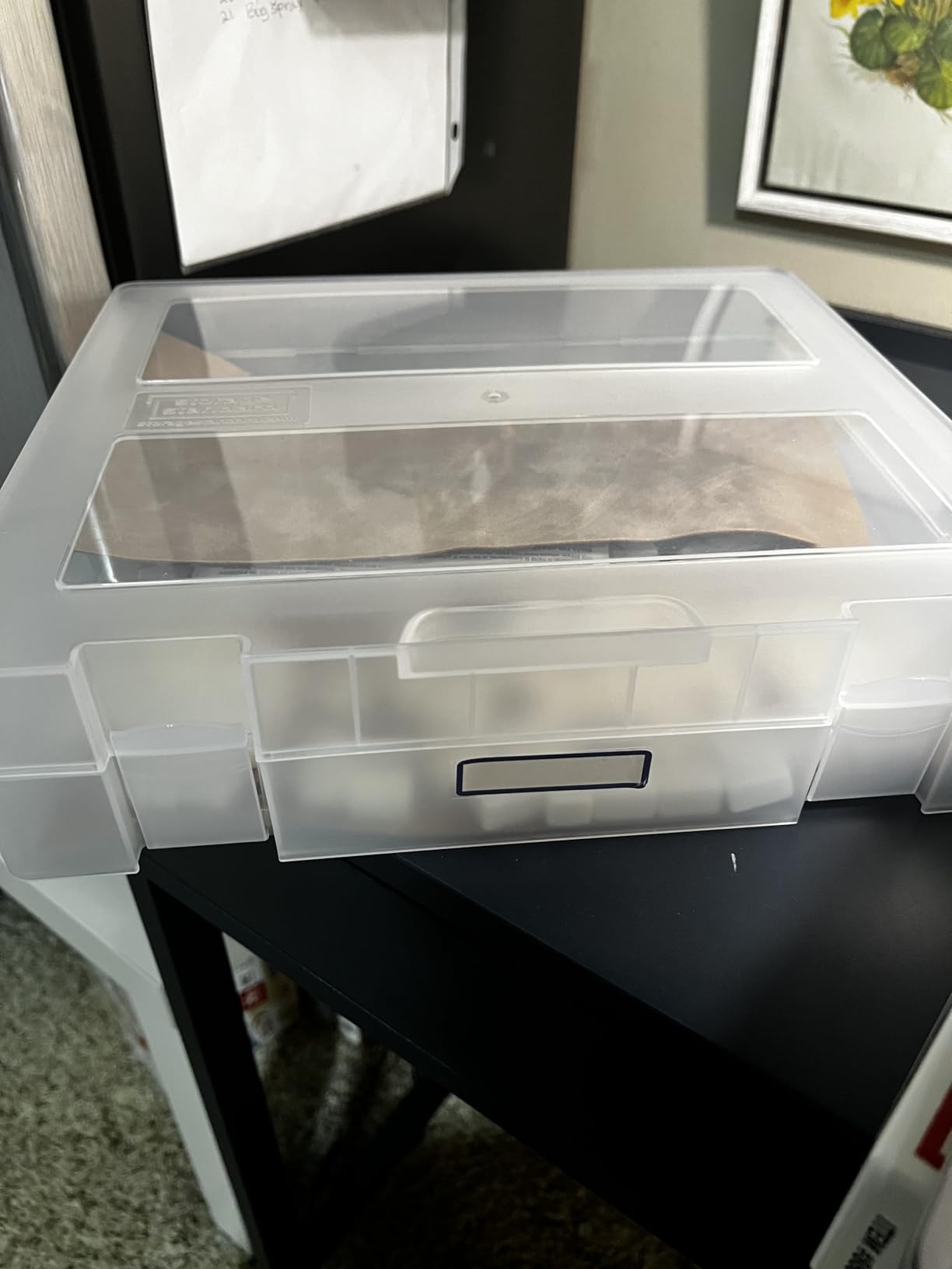 4-Pack Art & Craft Organizer Storage Case - Semi Transparent Stackable Plastic Craft Storage Container, Project Organizer Box Paper Custom Size Fit 8.5 x 11 Paper & More 12.4 x 10.8 x 1.7 In customer photo 1