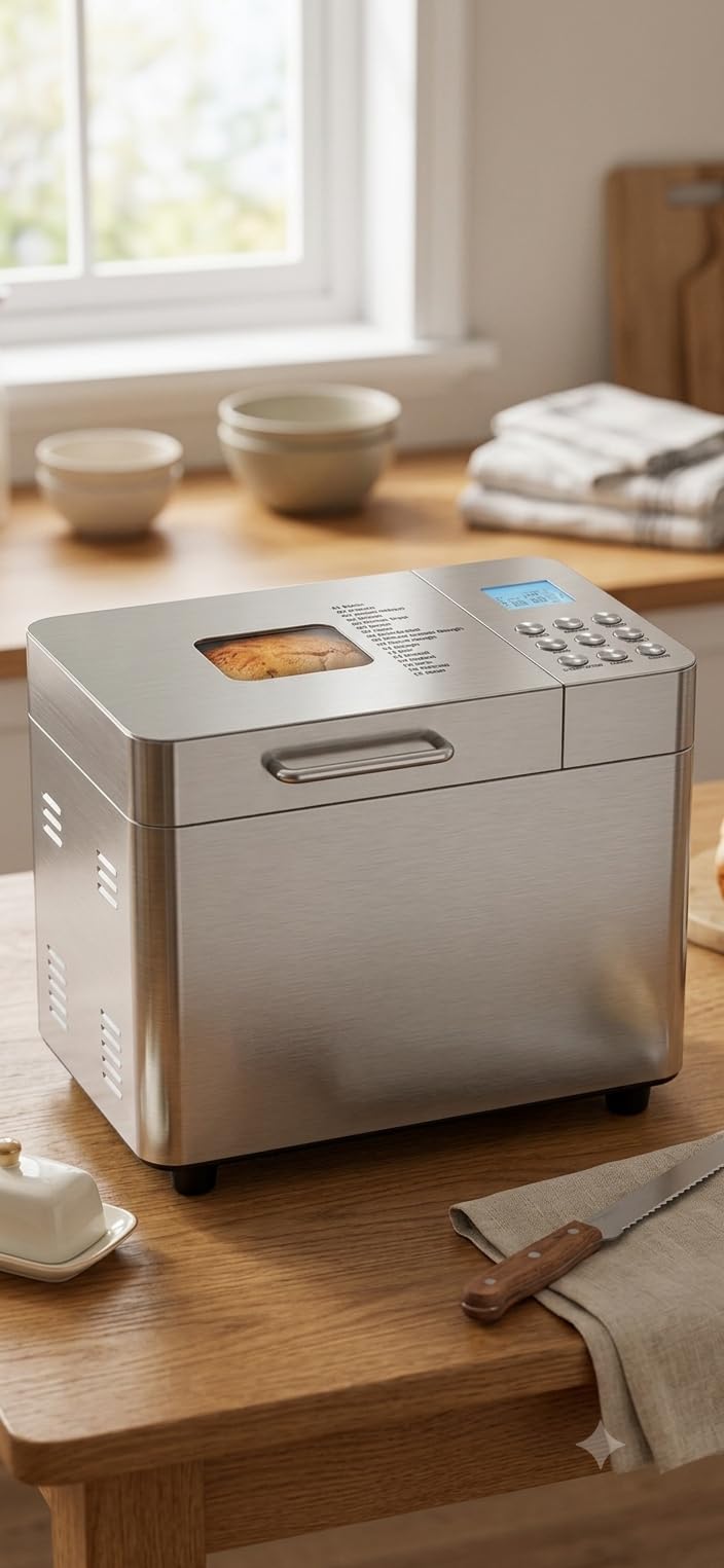 OSIPOTO 2LB Bread Maker, 17 in 1 Automatic Stainless Steel Bread Machine | Non-stick, Beginner-Friendly Controls, 15 Hour Timer, Easy to Clean Low Noise, High Success Rate for Homemade, LCD Display customer photo 2