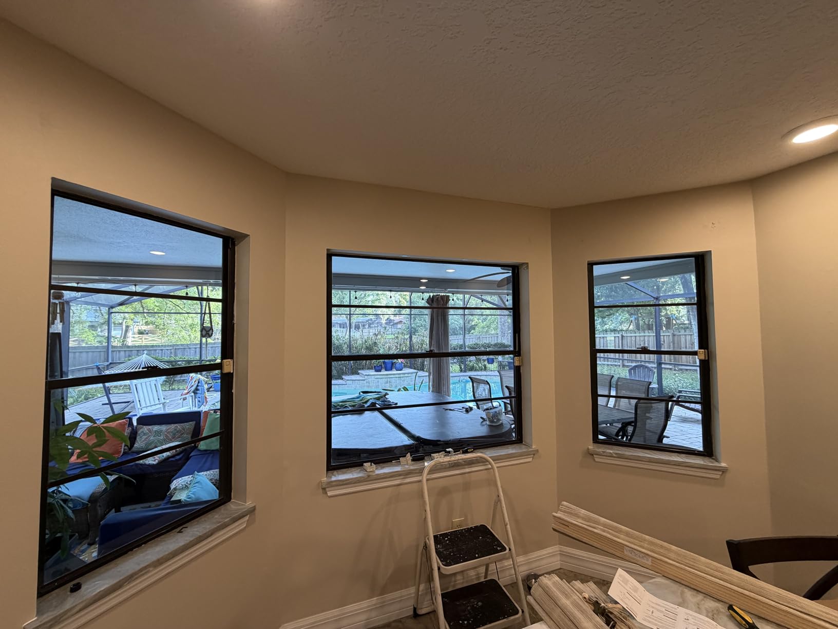 Bamboo Roman Shades, Easy Installation Oatmeal Woven Wood Shades, Cordless Custom Blackout Bamboo Window Shades for Doors Windows customer photo 1