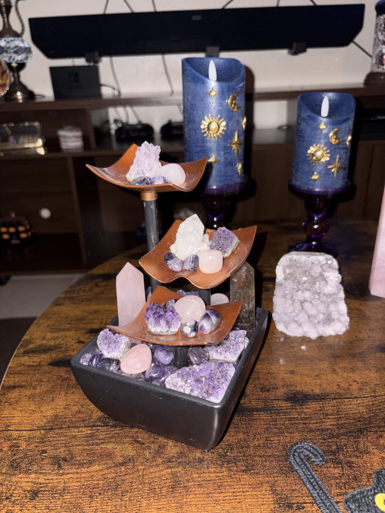 Homedics Tabletop Water Fountain, 3 Tier Indoor Waterfall Fountain with Natural River Rocks, Quiet Pump for Relaxation, Zen Home & Office Desk Décor customer photo 1