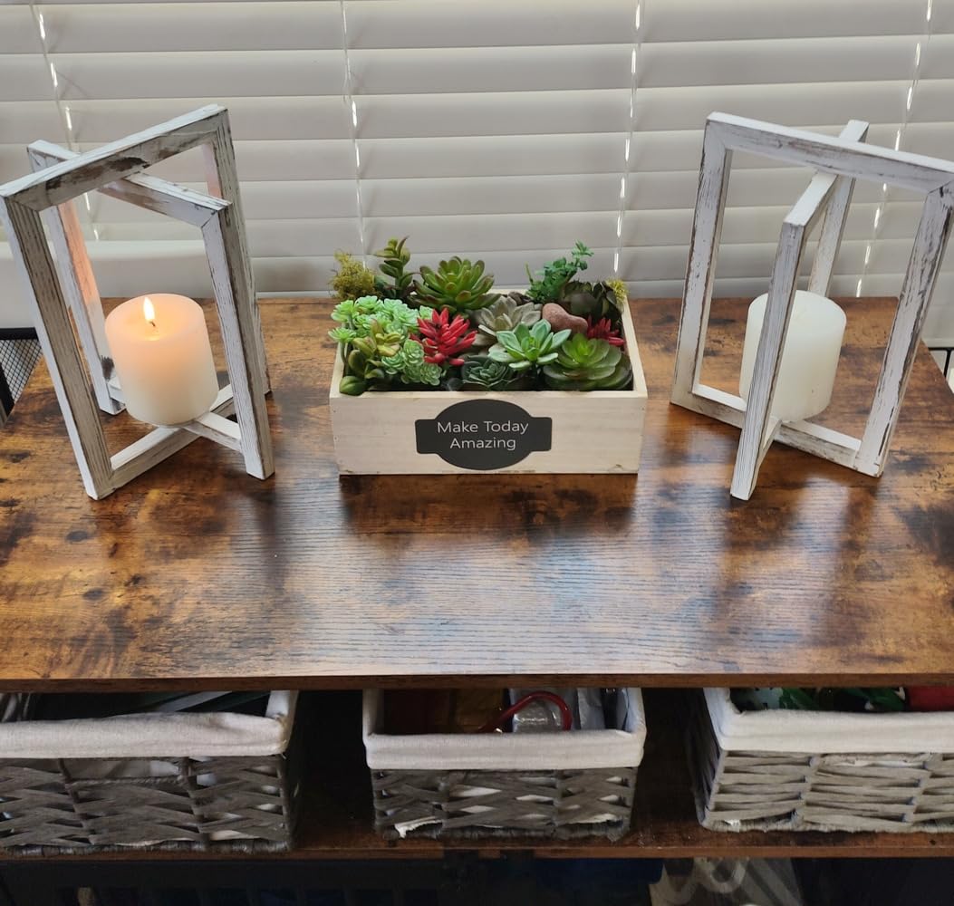 10Pcs Wedding Centerpieces for Tables, Wood Table Lanterns for Centerpieces | Foldable Table Centerpieces for Wedding Decor, Rustic Brown Lanterns for Wedding Party Table Decor, No Assembly Required customer photo 1