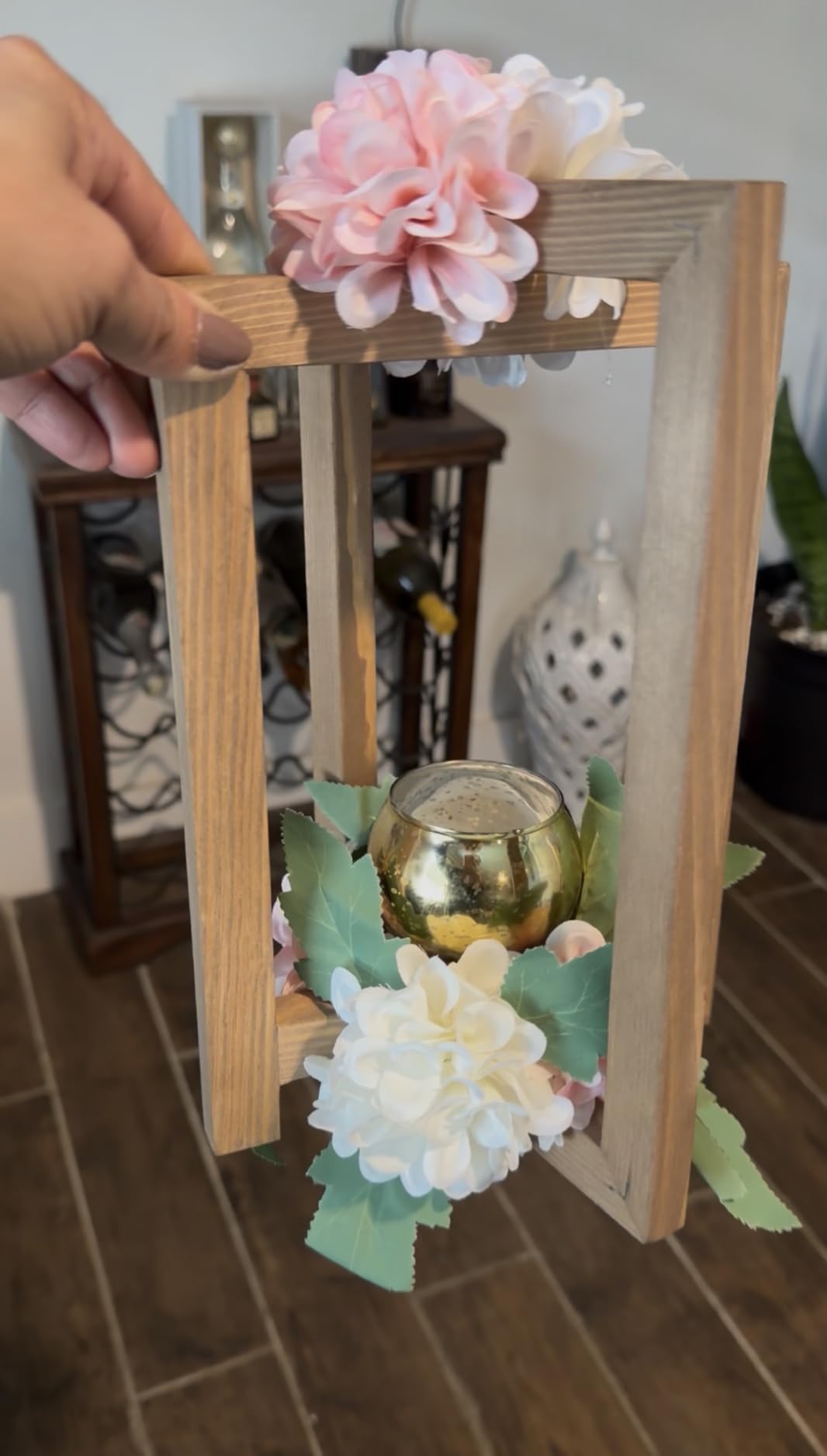 10Pcs Wedding Centerpieces for Tables, Wood Table Lanterns for Centerpieces | Foldable Table Centerpieces for Wedding Decor, Rustic Brown Lanterns for Wedding Party Table Decor, No Assembly Required customer photo 2