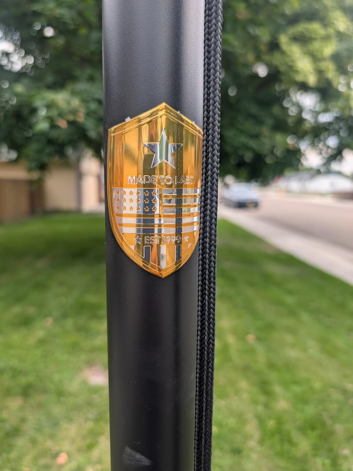 20FT Heavy Duty Tapered Flag Pole Kit, 100MPH Tested Outside House | Tapered Design For Wind Resistance, 13-Gauge Rust-Resistant Aluminum Flagpole, Fly 2 Flags, Complete Hardware, Easy Install customer photo 2