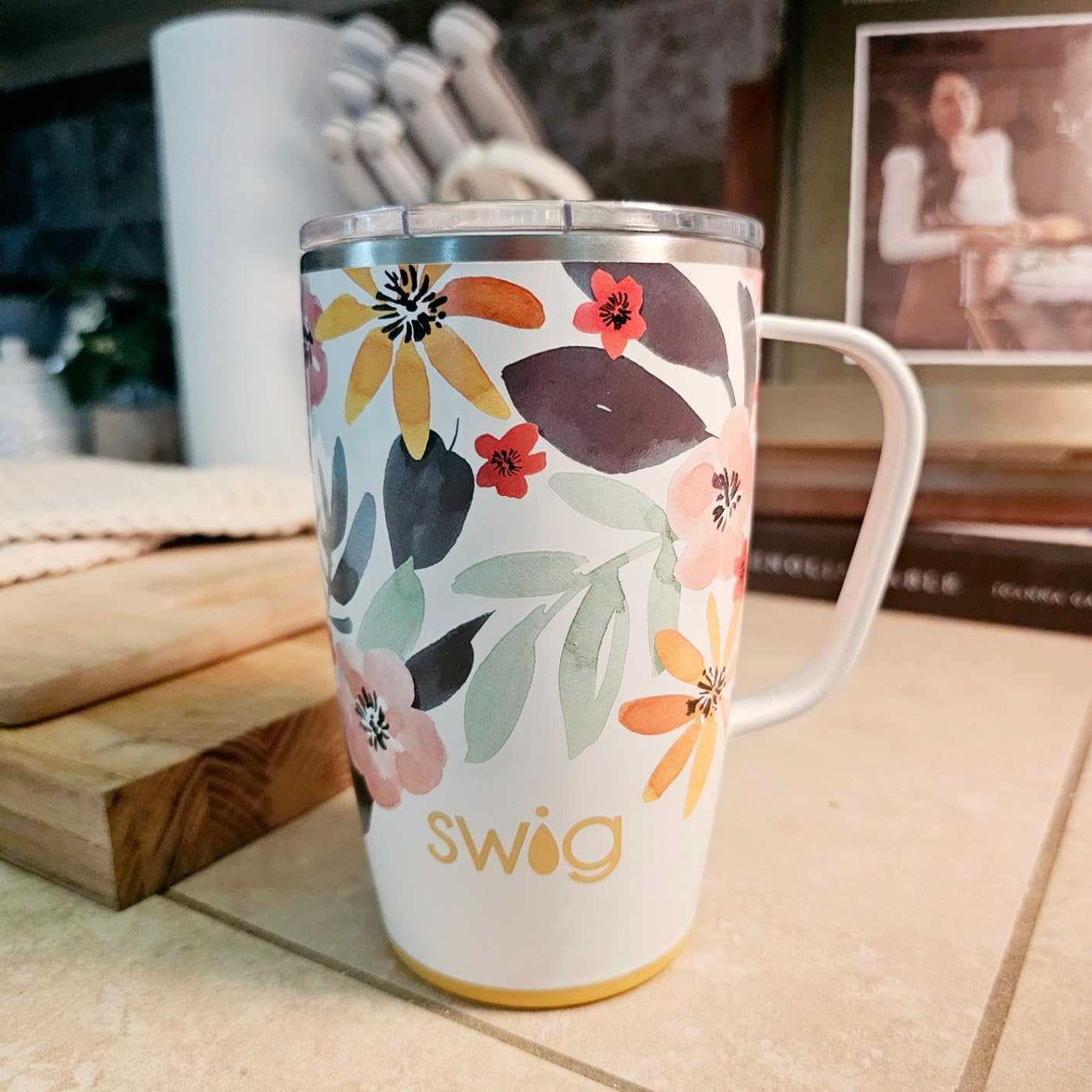 Swig Life 18oz Insulated Travel Mug with Handle & Lid, Scrub Life | Triple Insulated Stainless Steel - Handle & Lid Included - Keeps Coffee Hot or Cold - Cup Holder Friendly customer photo 1
