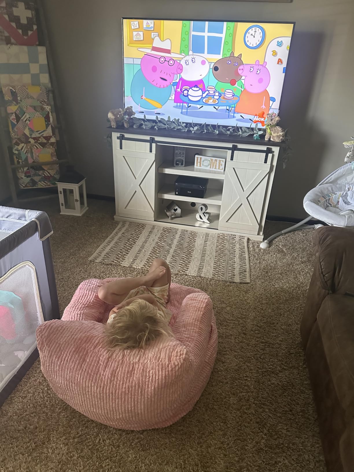 MAXYOYO Kids Bean Bag Chair, Stuffed Bean Bag Sofa, Beige, Standard | Bean Bag Chair for Boys and Girls, Lazy Sofa with Pocket Floor Chair for Gaming, Reading customer photo 1