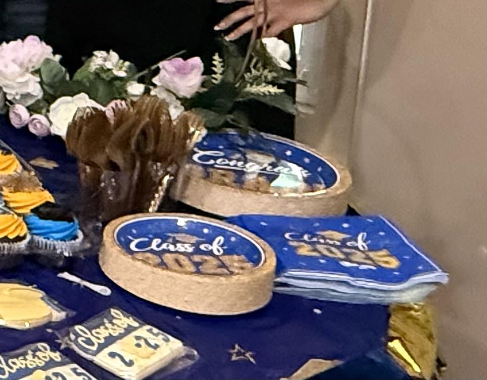 200Pcs Graduation Decorations 2026, Blue Graduation Plates and Napkins Party Supplies for 50 Guests customer photo 2