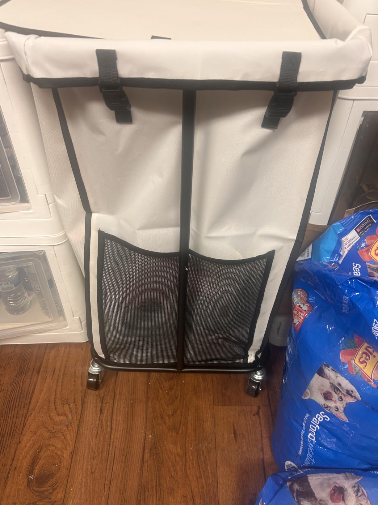 Laundry Hamper with Wheels, 150L Rolling Laundry Basket with Bag & Handles | Sturdy Metal Frame | Removable Bag | Large & Tall Dirty Clothes Hampers for Laundry Room, Bedroom, Dorm, Bathroom-Black customer photo 1