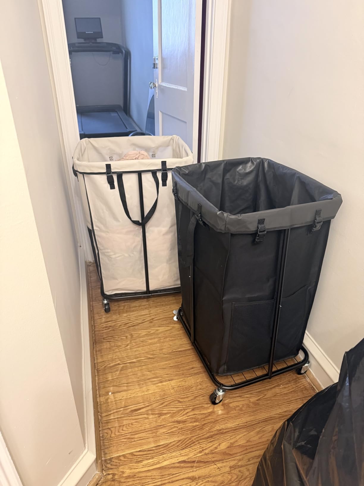 Laundry Hamper with Wheels, 150L Rolling Laundry Basket with Bag & Handles | Sturdy Metal Frame | Removable Bag | Large & Tall Dirty Clothes Hampers for Laundry Room, Bedroom, Dorm, Bathroom-Black customer photo 2